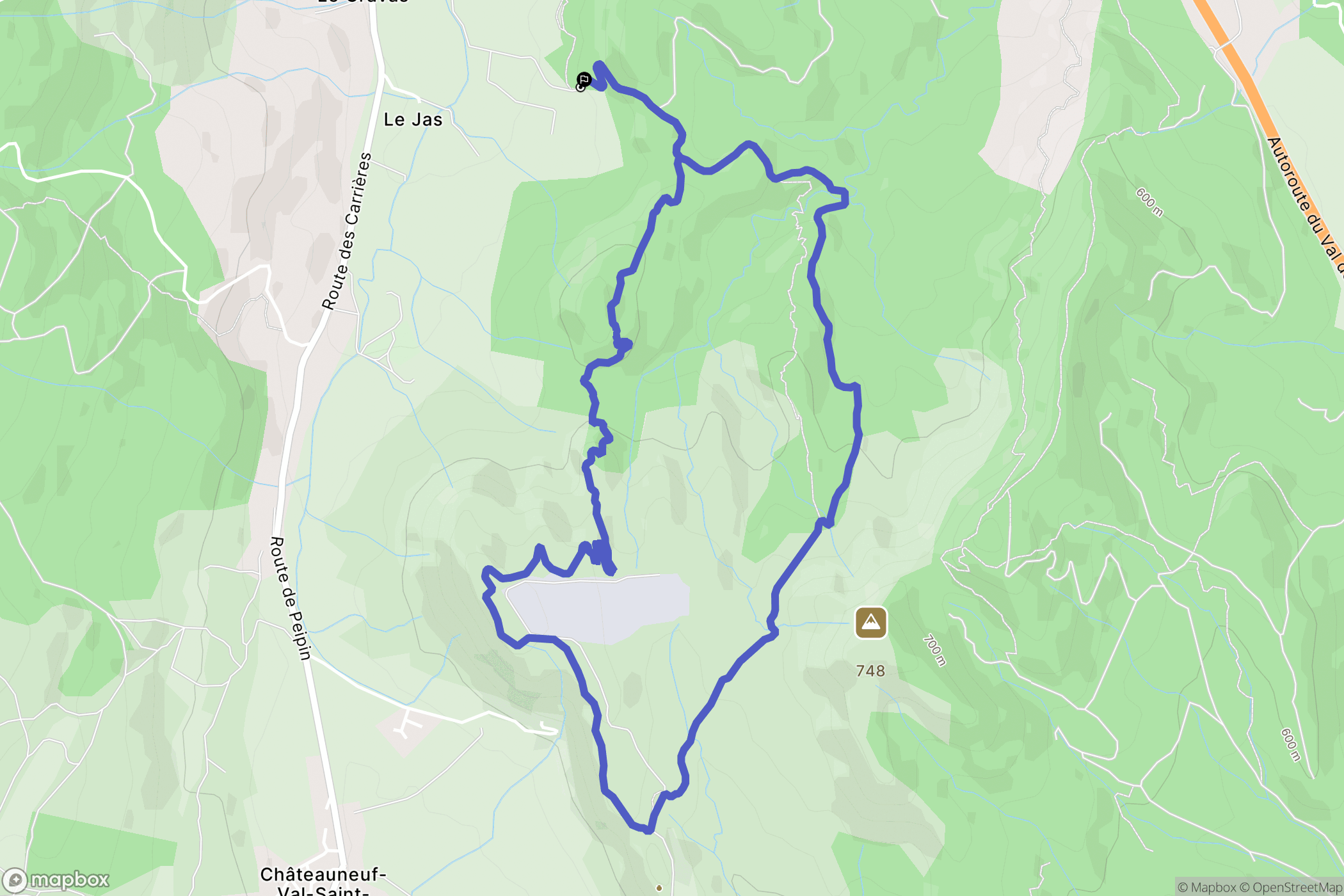 Aubignosc : carte du parcours de randonnée - France