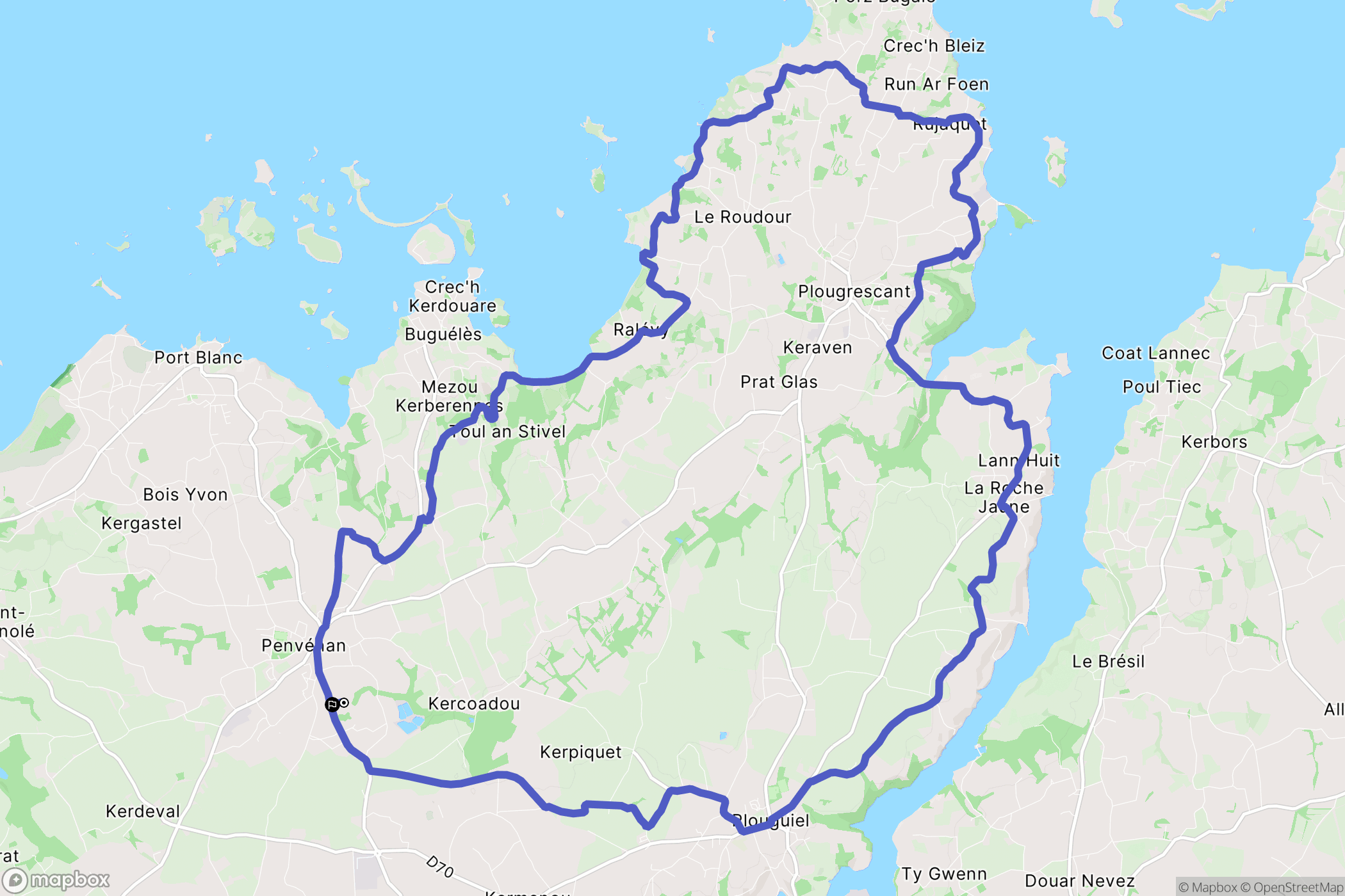 Penvénan : carte du parcours de randonnée - France