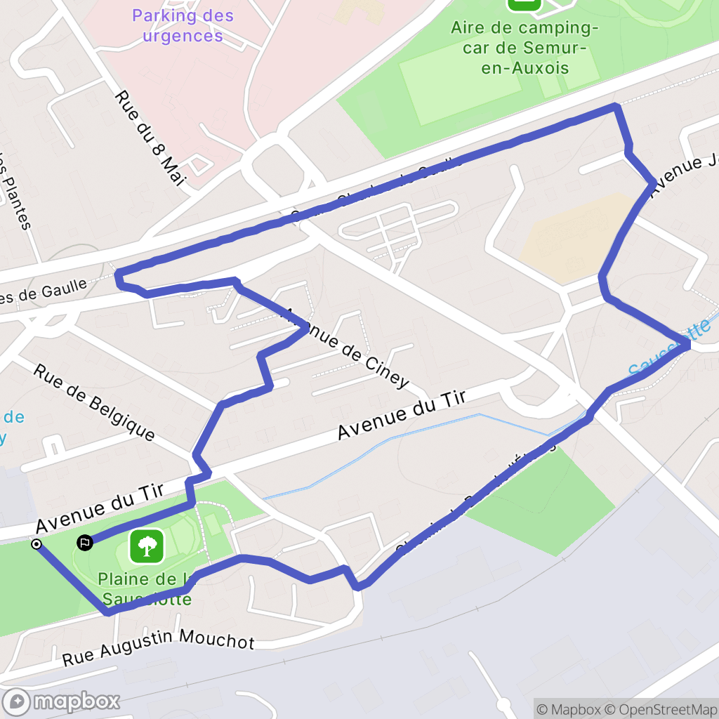 Semur-en-Auxois : carte du parcours de randonnée - France