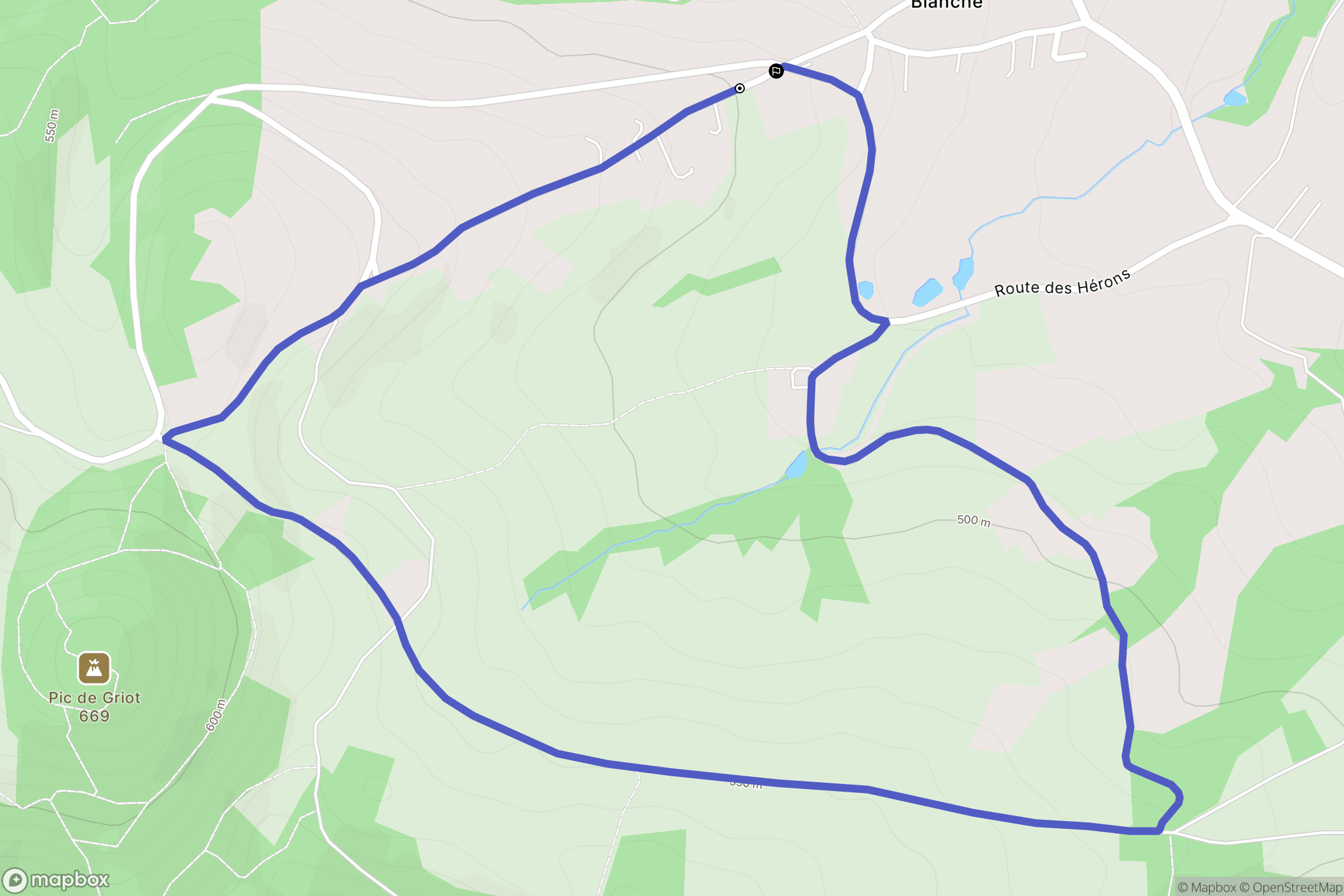Pralong : carte du parcours de randonnée - France