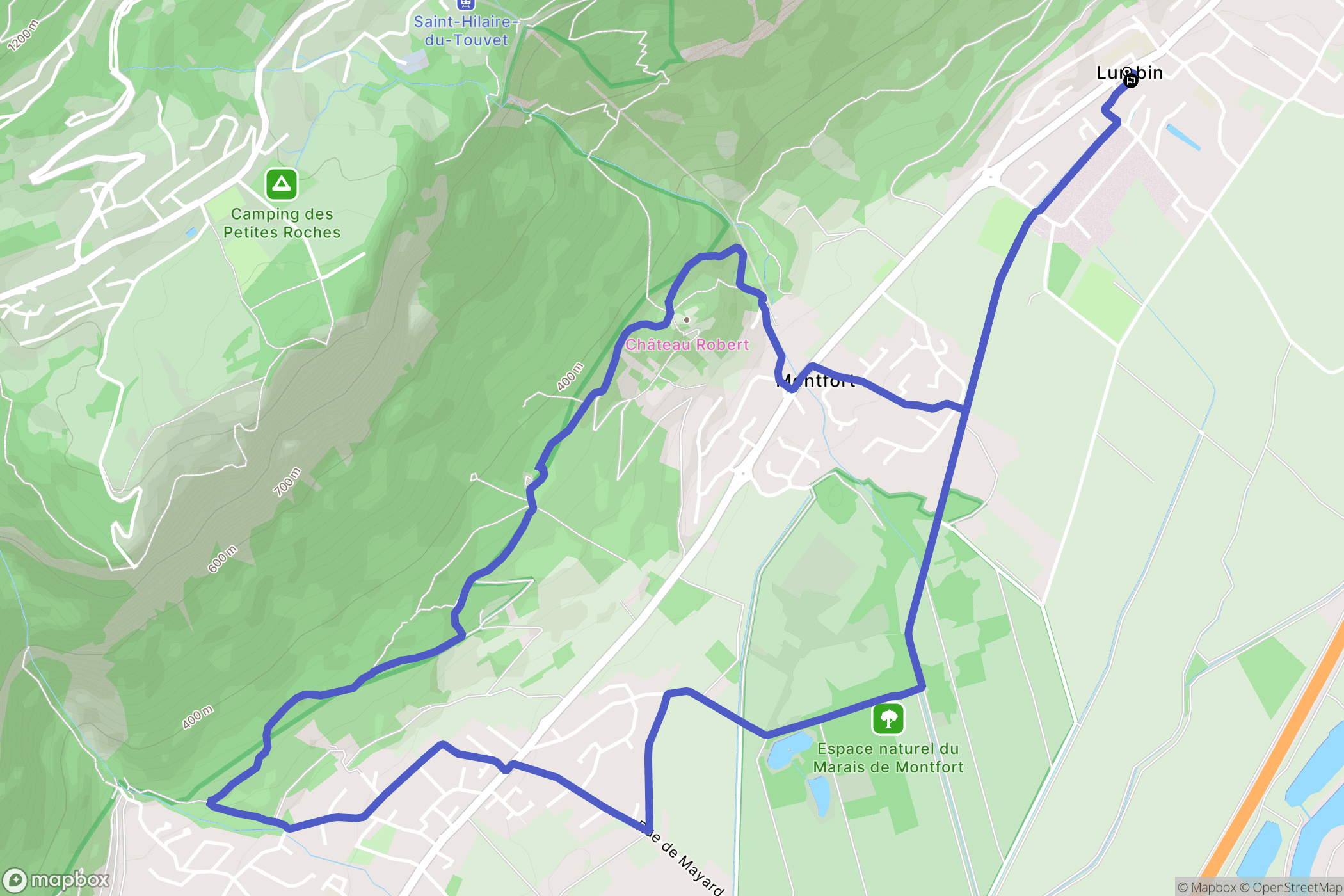 Lumbin : carte du parcours de randonnée - France