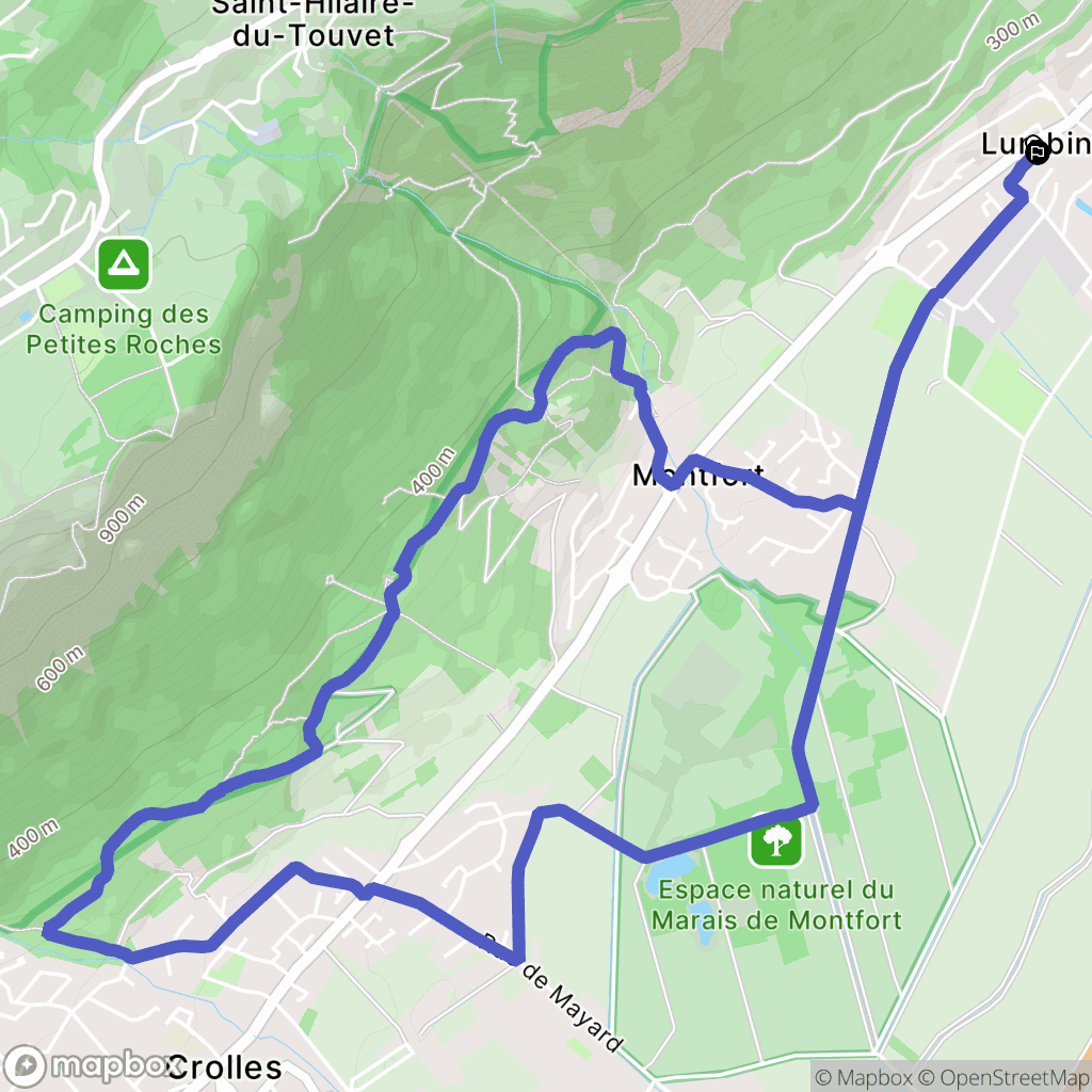 Lumbin : carte du parcours de randonnée - France