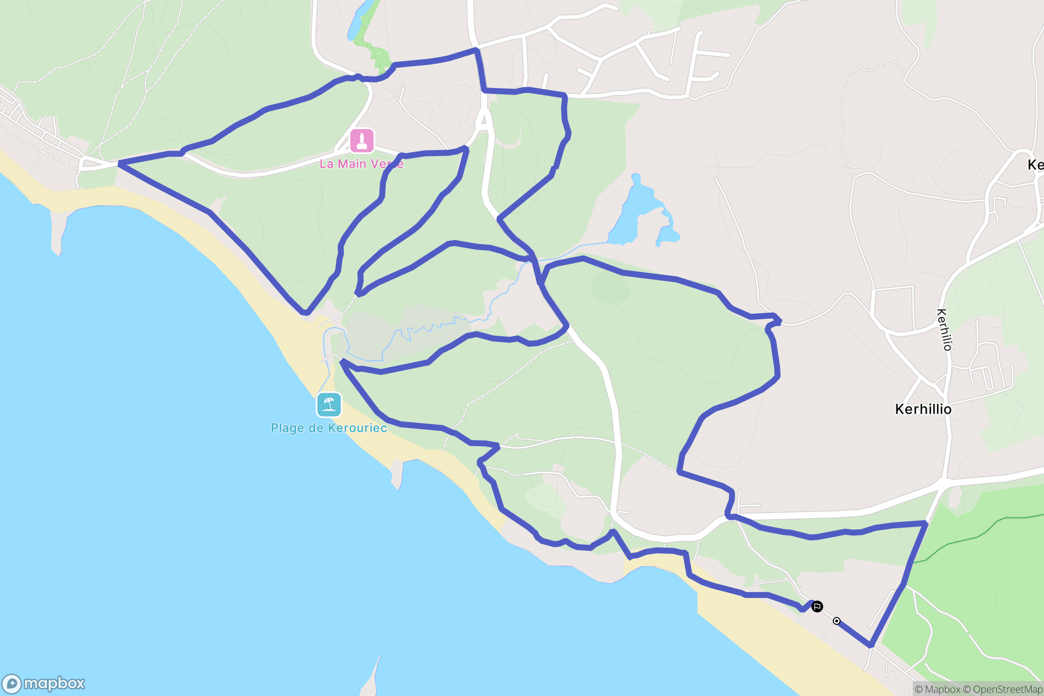 Erdeven : carte du parcours de randonnée - France