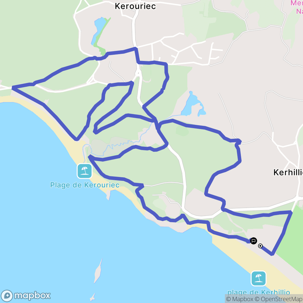 Erdeven : carte du parcours de randonnée - France