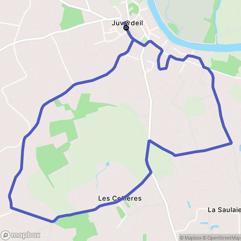 Juvardeil : carte du parcours de randonnée - France