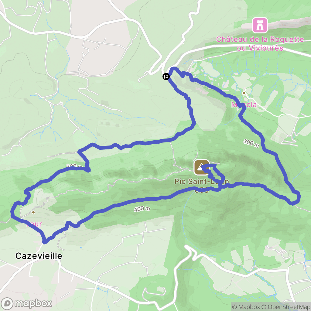 Valflaunès : carte du parcours de randonnée - France