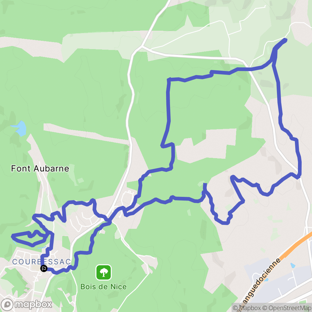 Nîmes : carte du parcours de randonnée - France