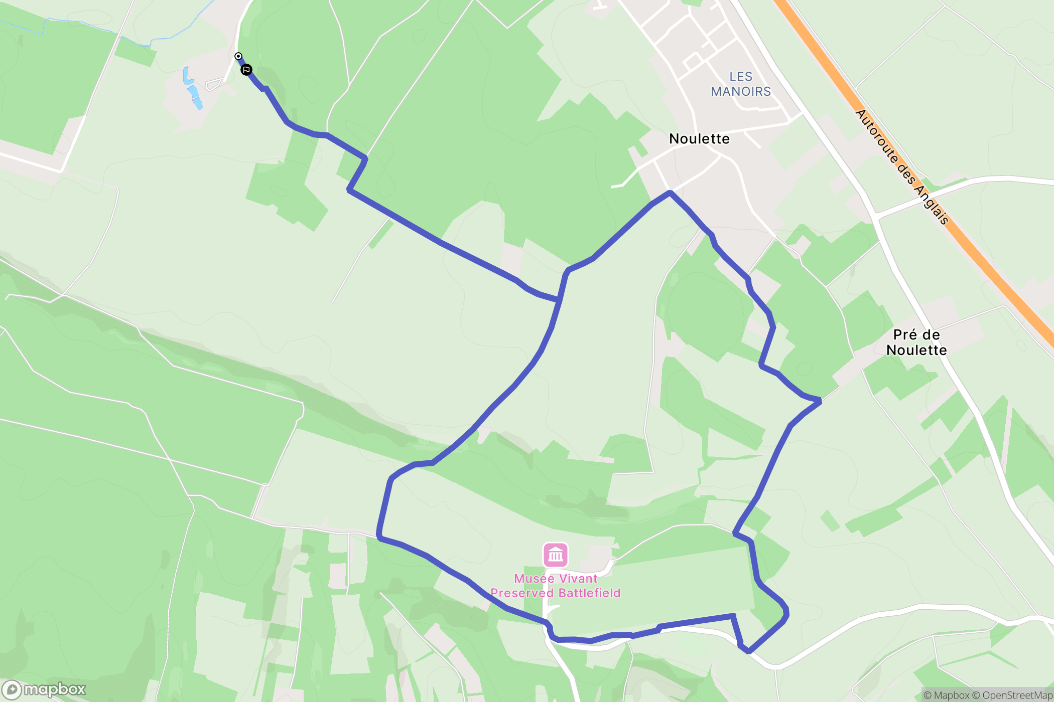 Aix-Noulette : carte du parcours de randonnée - France