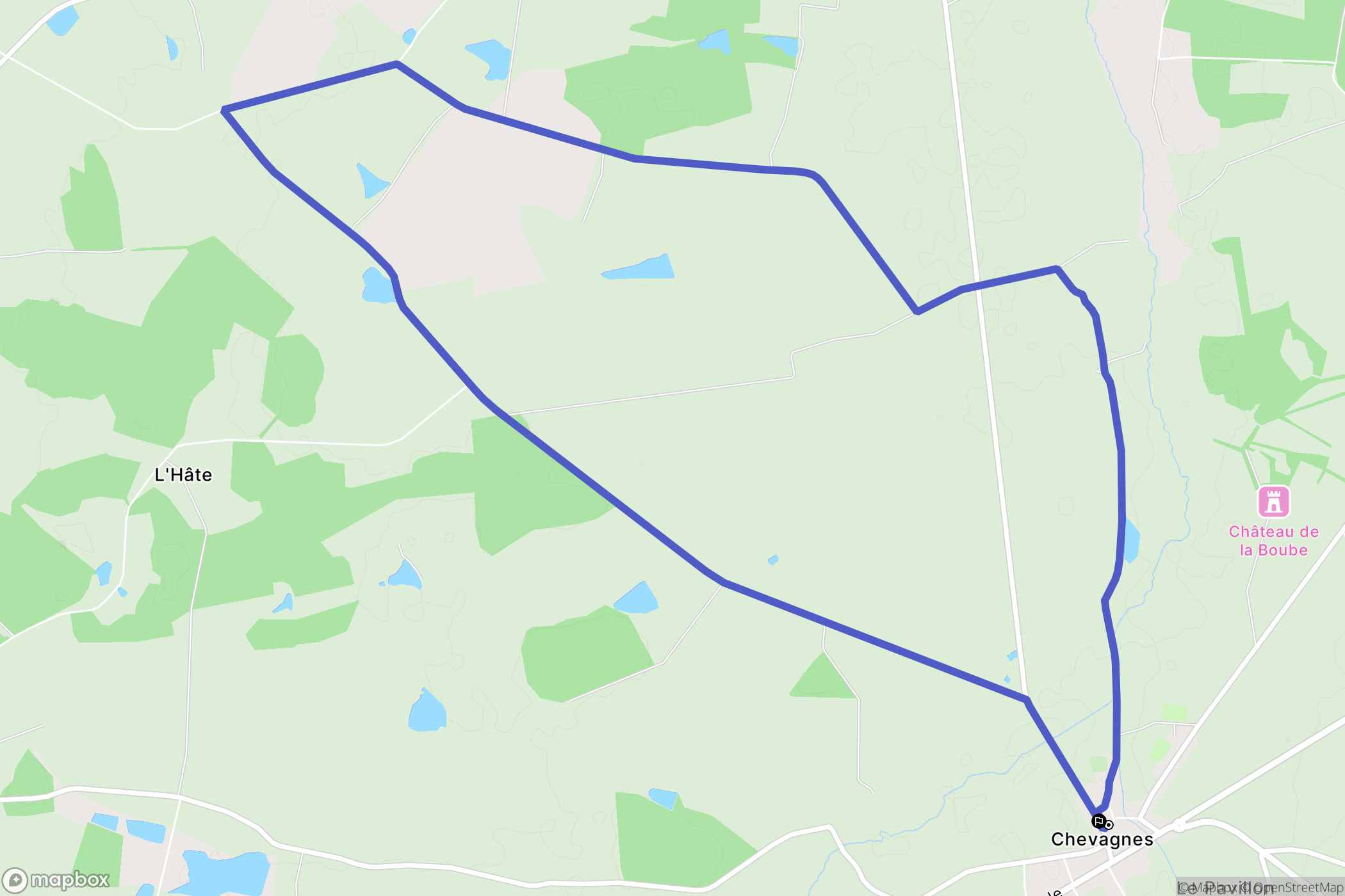 Chevagnes : carte du parcours de randonnée - France