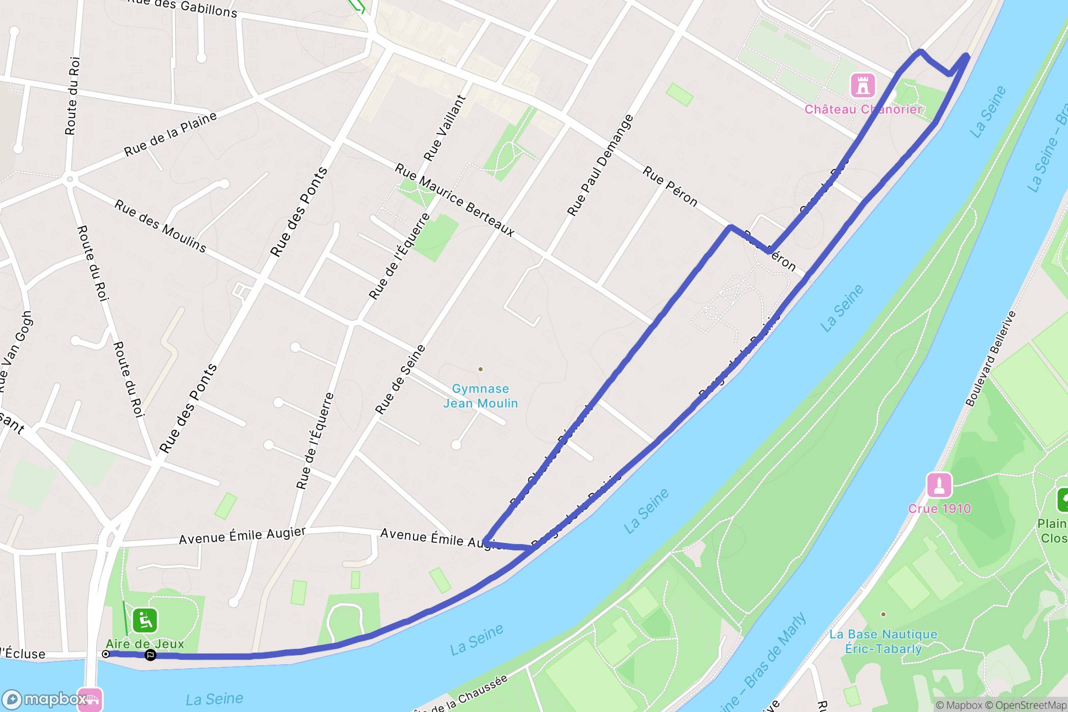 Croissy : carte du parcours de randonnée - France