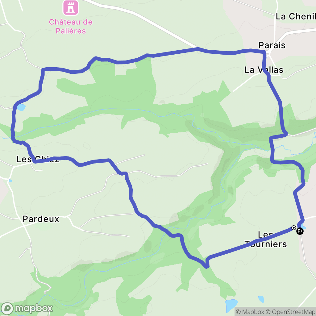 La Chapelaude : carte du parcours de randonnée - France