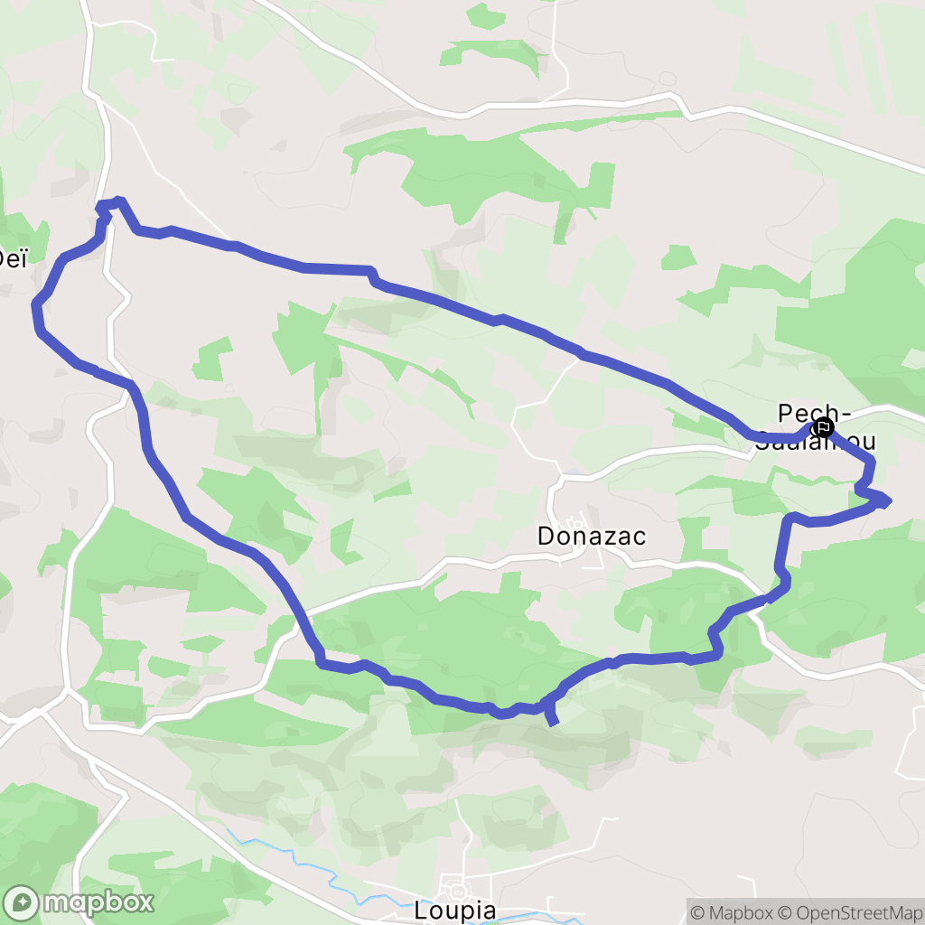 Donazac : carte du parcours de randonnée - France
