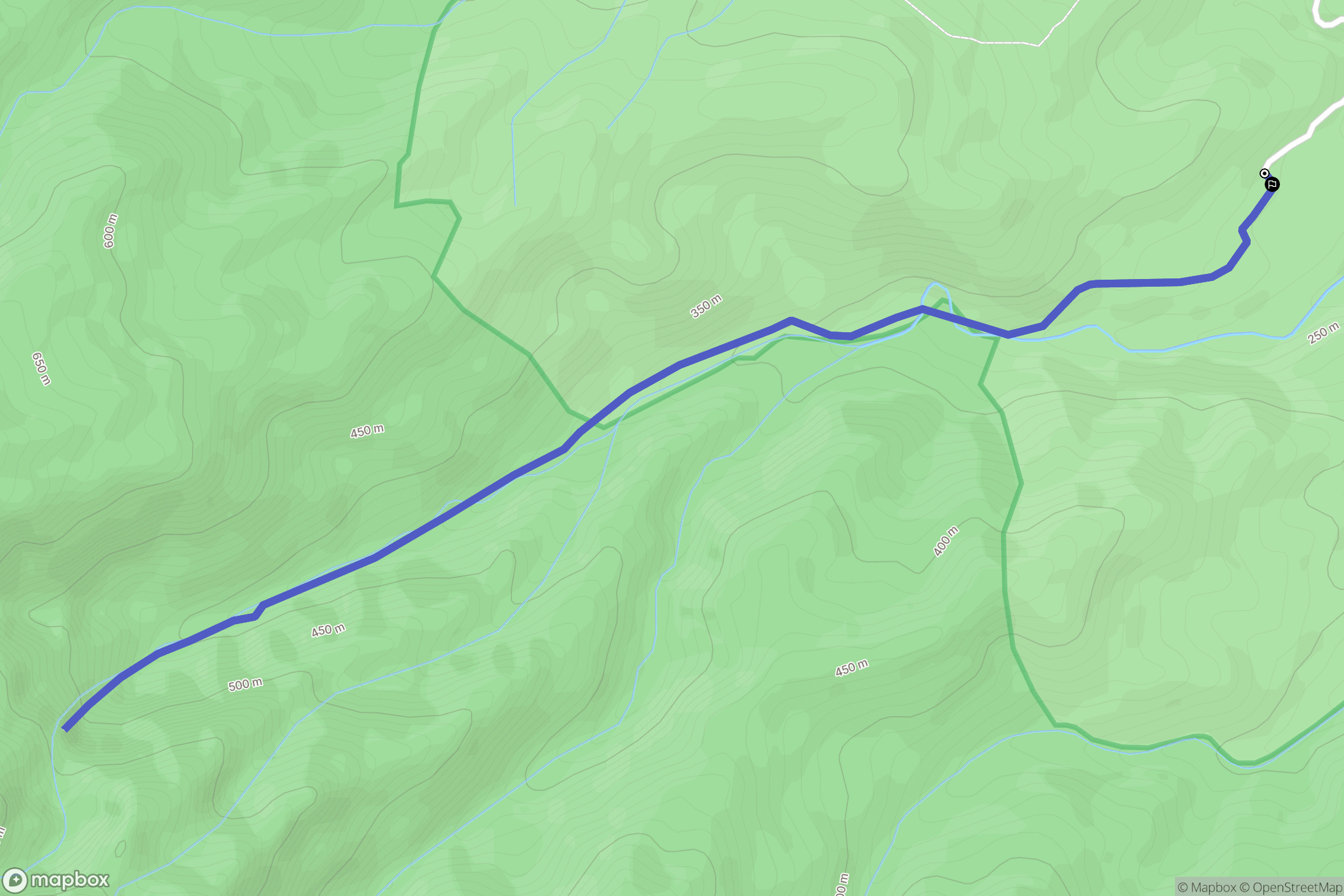 Goyave : carte du parcours de randonnée - France