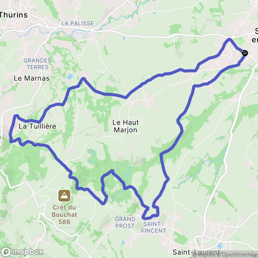 Soucieu-en-Jarrest : carte du parcours de randonnée - France