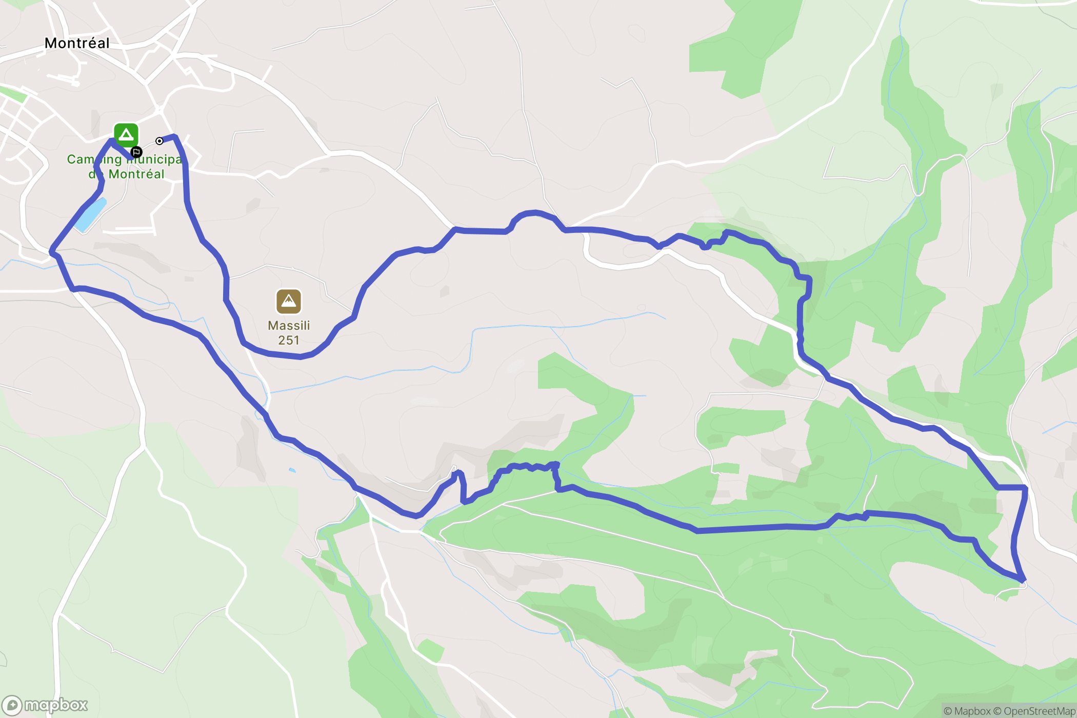 Montréal : carte du parcours de randonnée - France