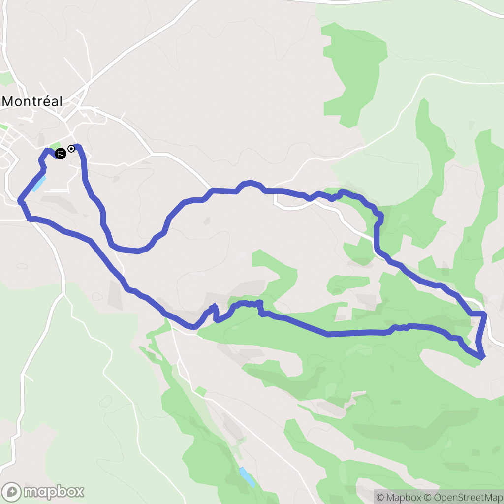 Montréal : carte du parcours de randonnée - France