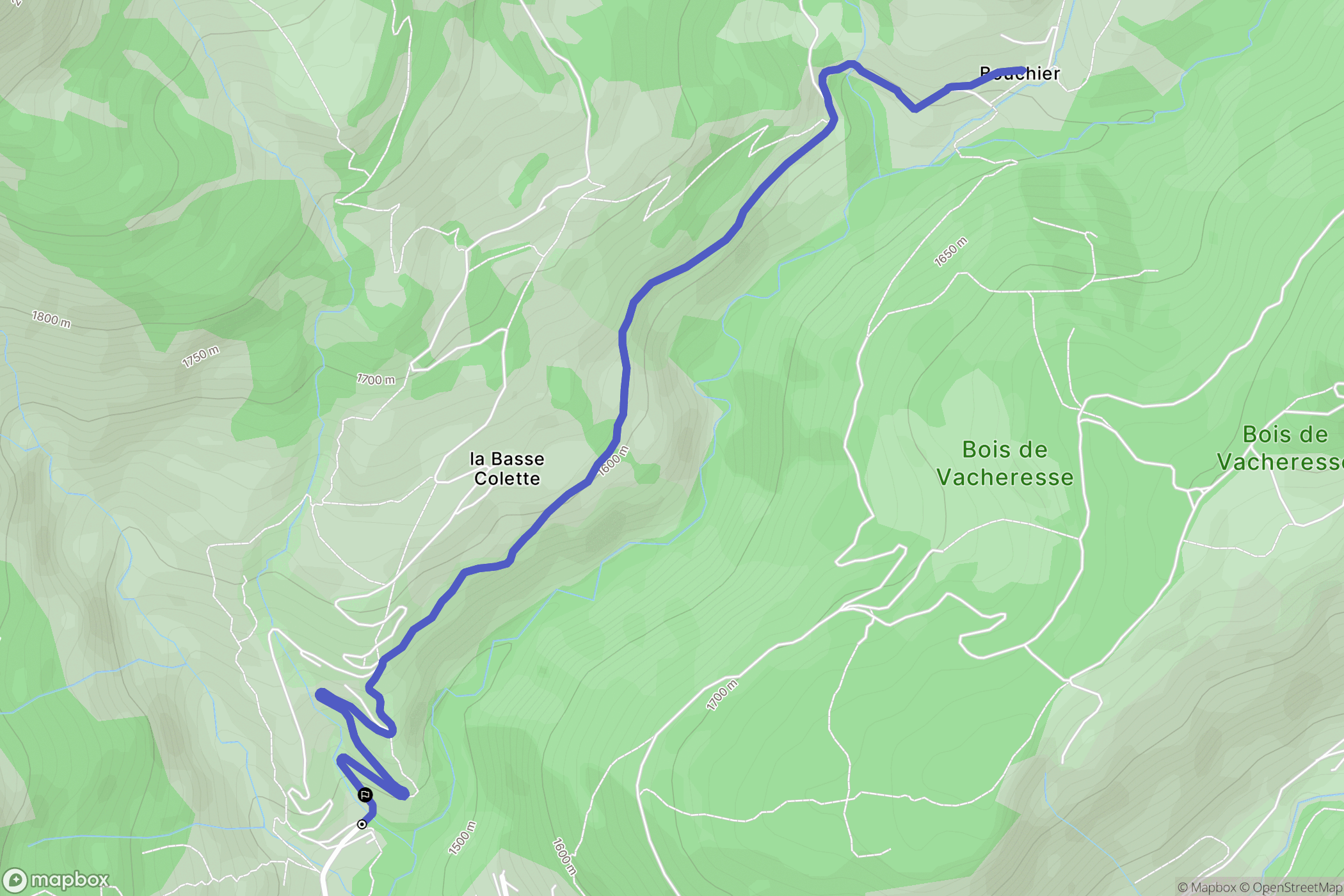 Allos : carte du parcours de randonnée - France