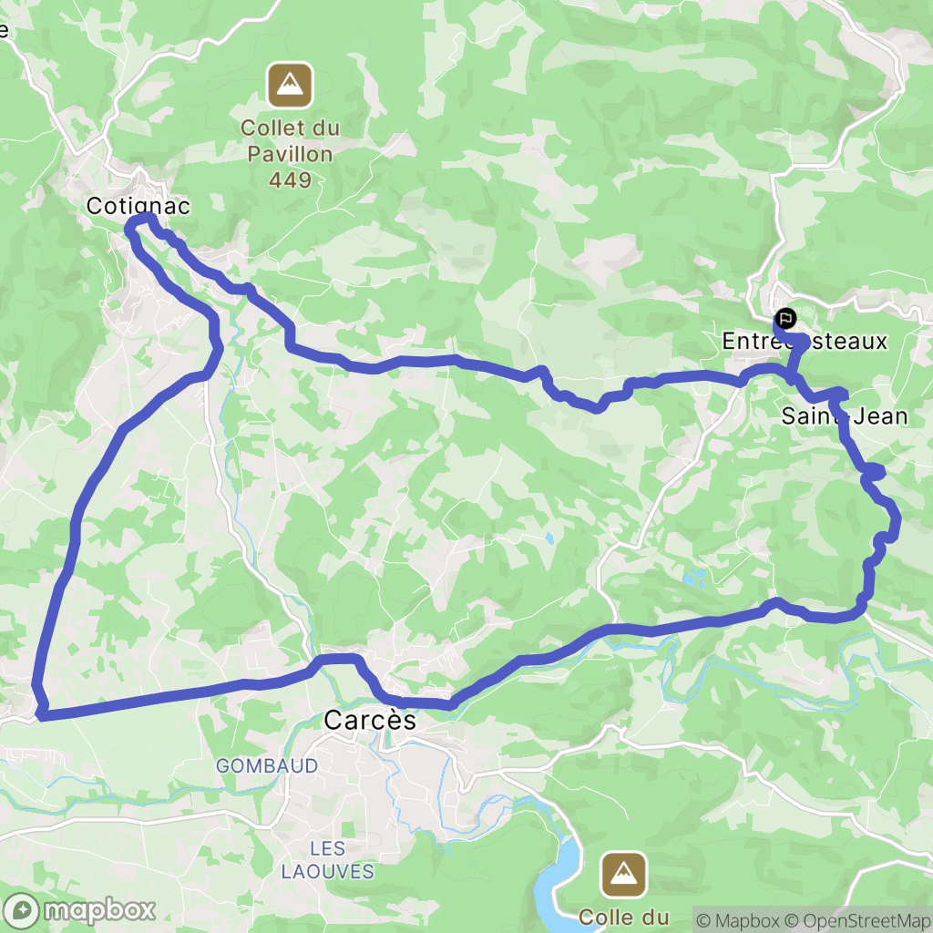 Entrecasteaux : carte du parcours de randonnée - France