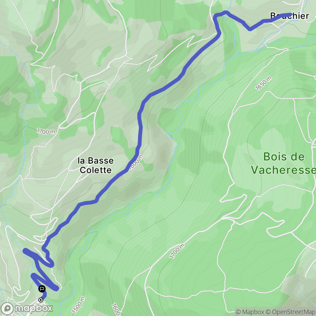 Allos : carte du parcours de randonnée - France