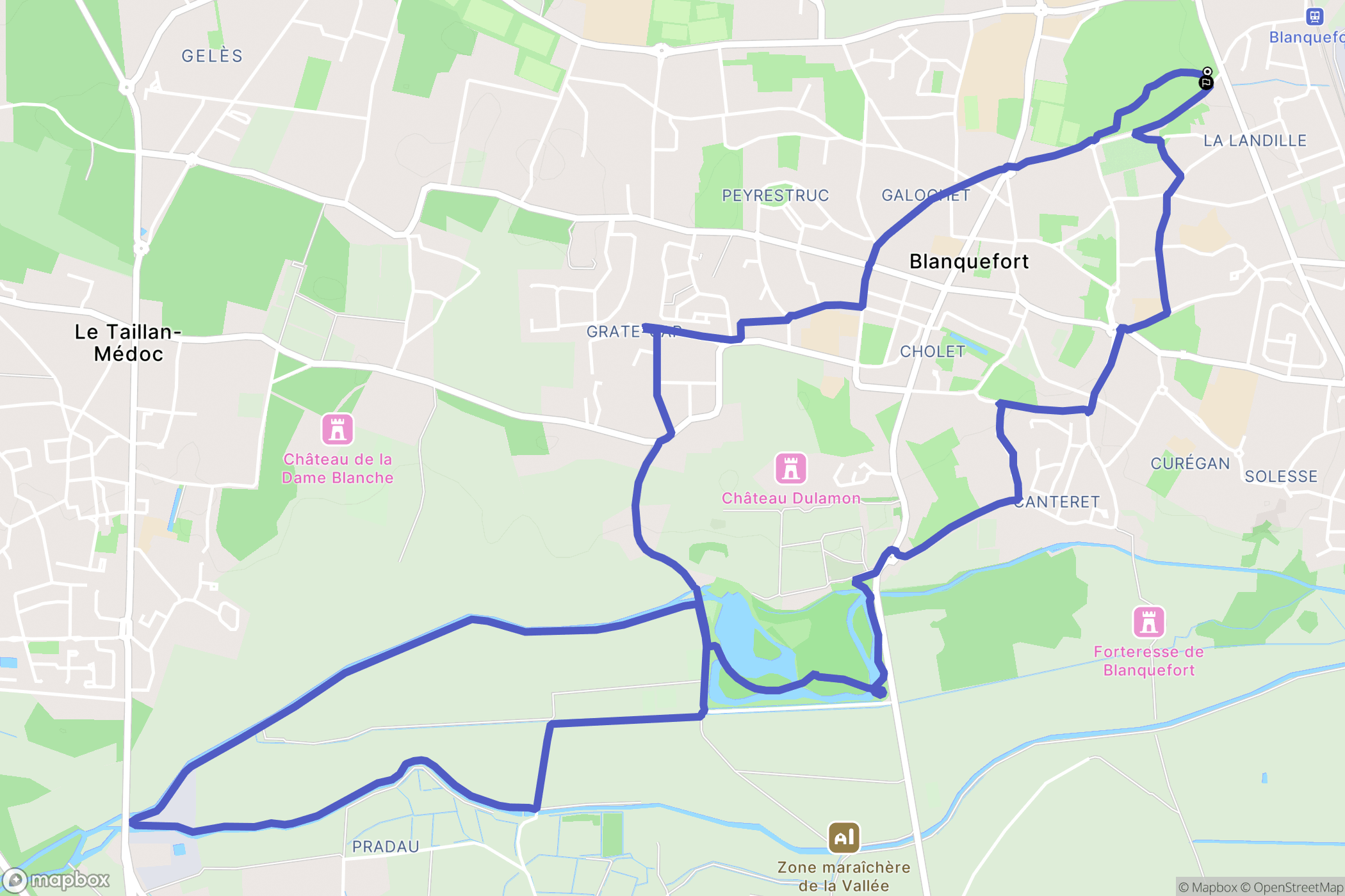 Blanquefort : carte du parcours de randonnée - France