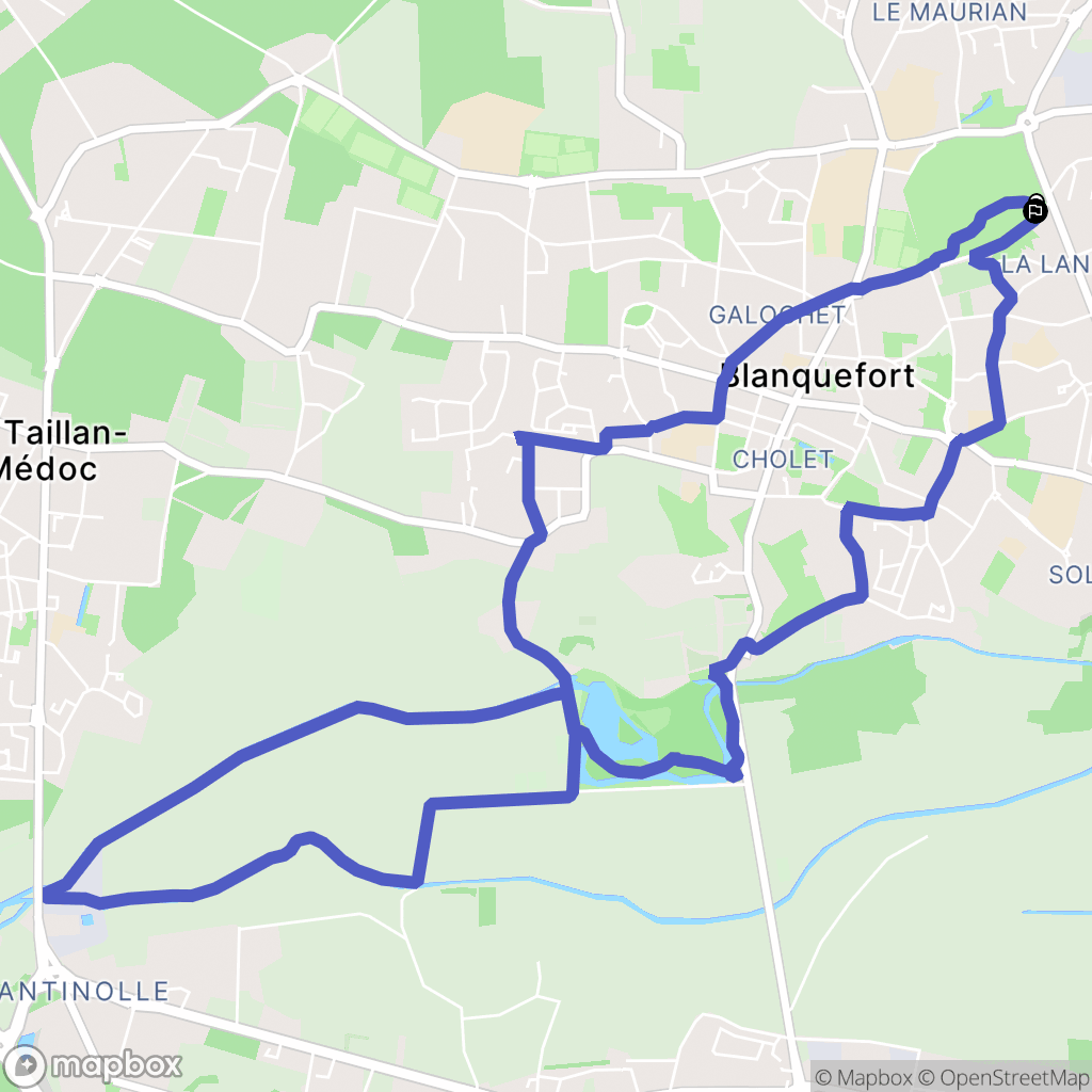 Blanquefort : carte du parcours de randonnée - France