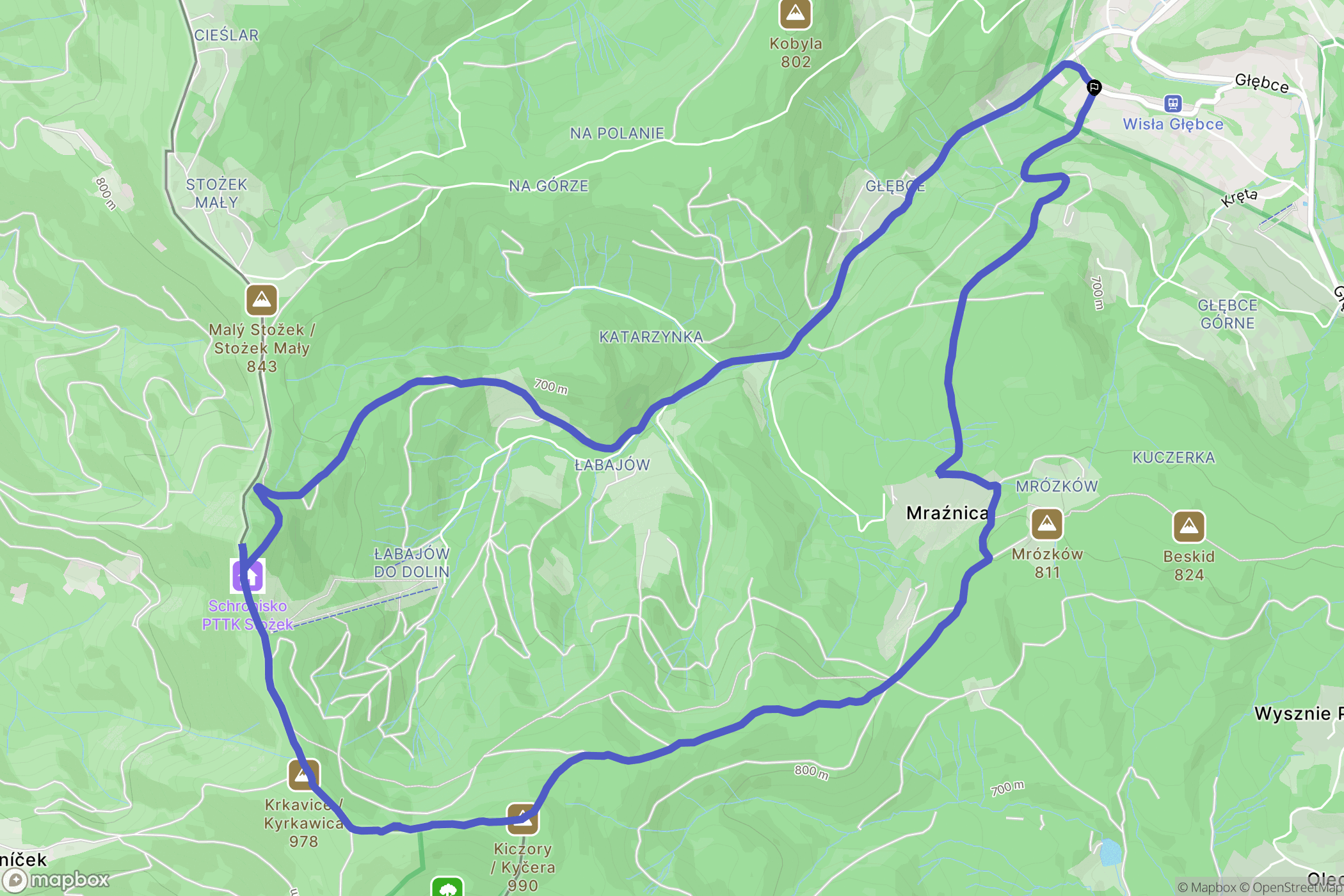 Wisła: mapa trasy - Poland
