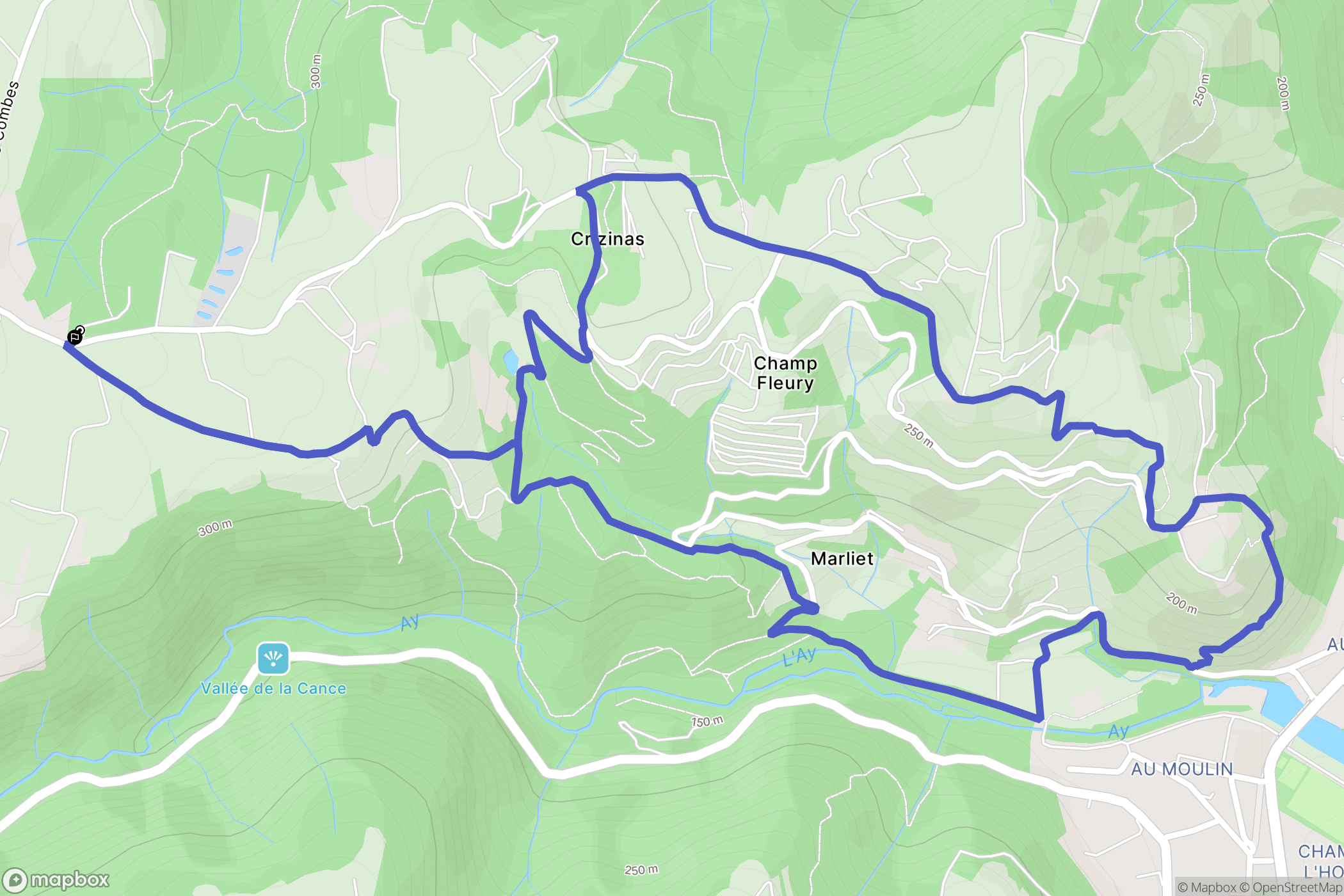 Ardoix : carte du parcours de randonnée - France