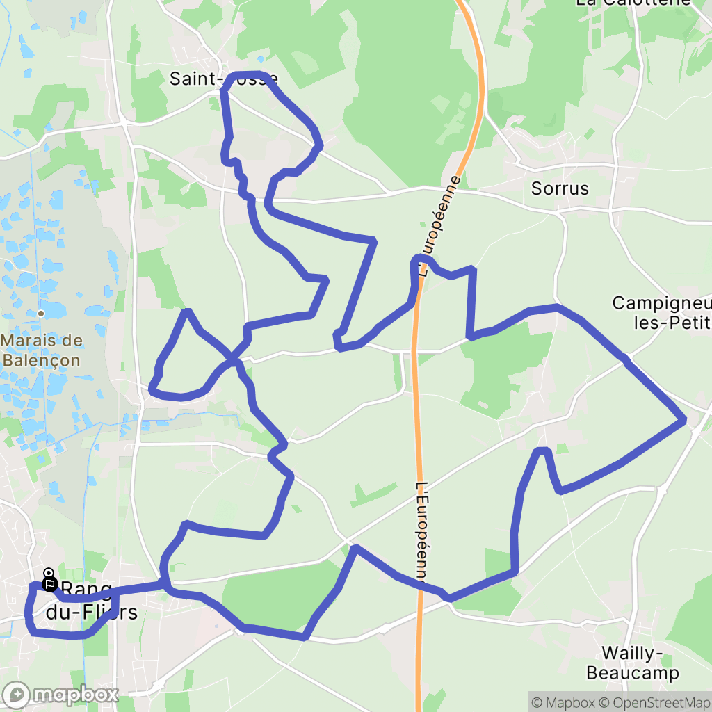 Rang-du-Fliers : carte du parcours de randonnée - France