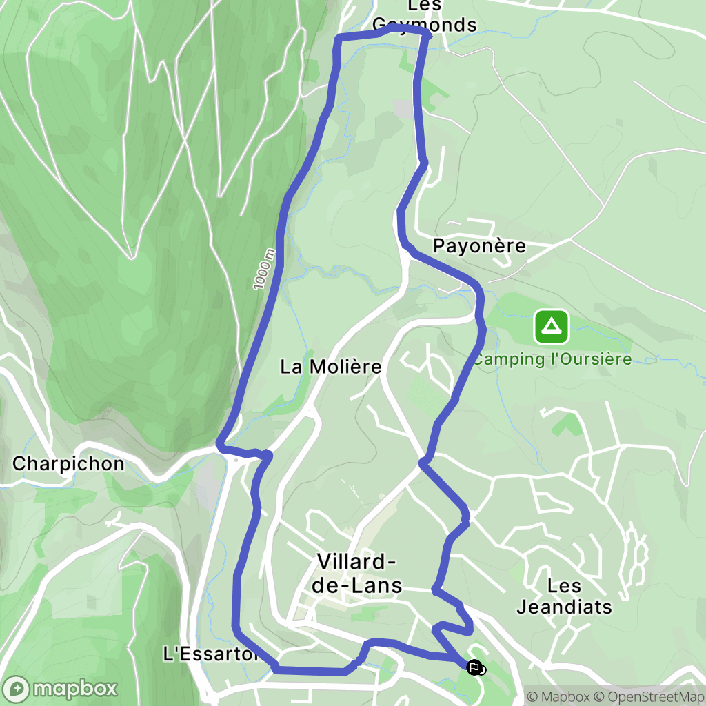 Villard-de-Lans : carte du parcours de randonnée - France