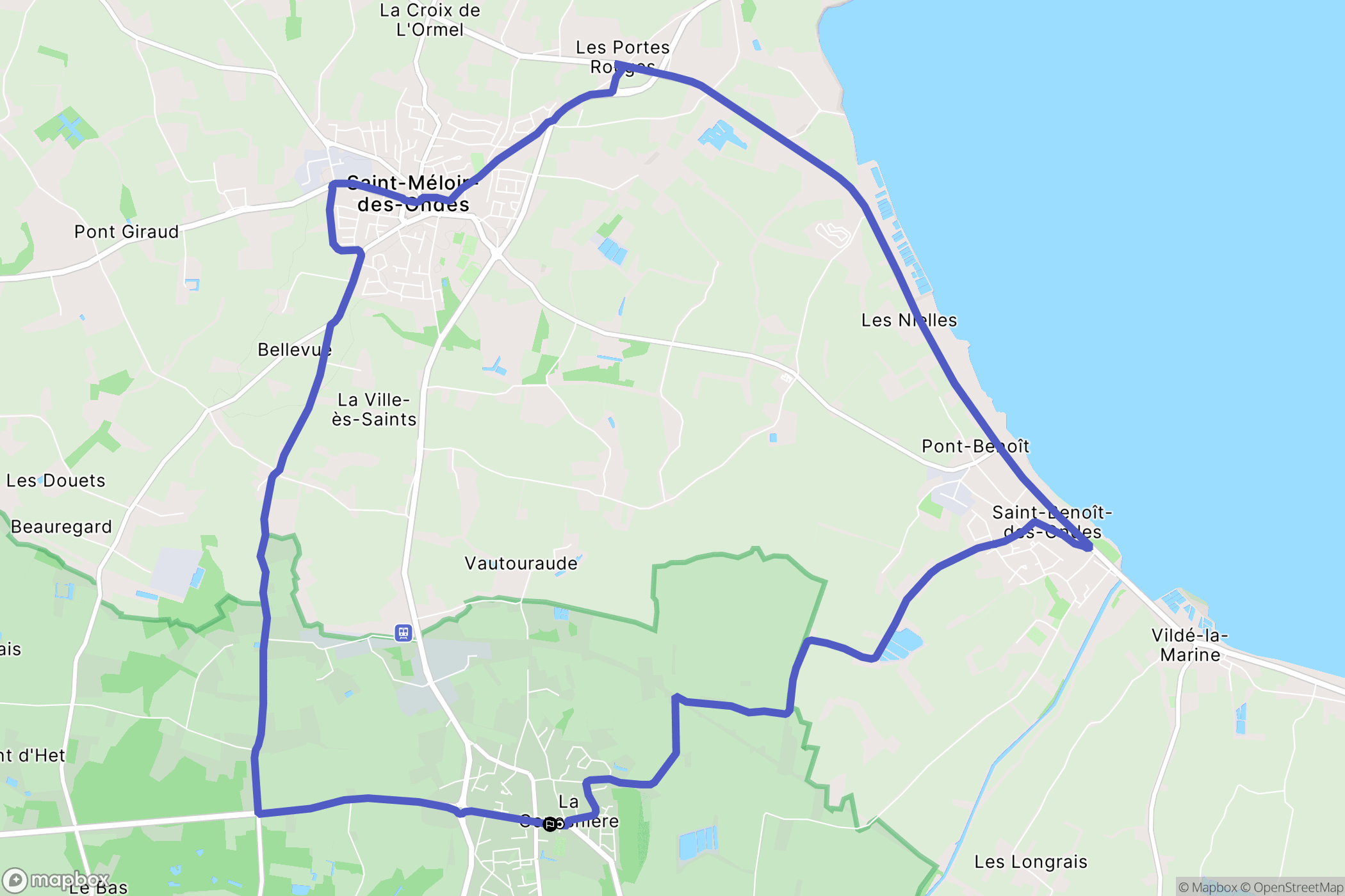 La Gouesnière : carte du parcours de randonnée - France
