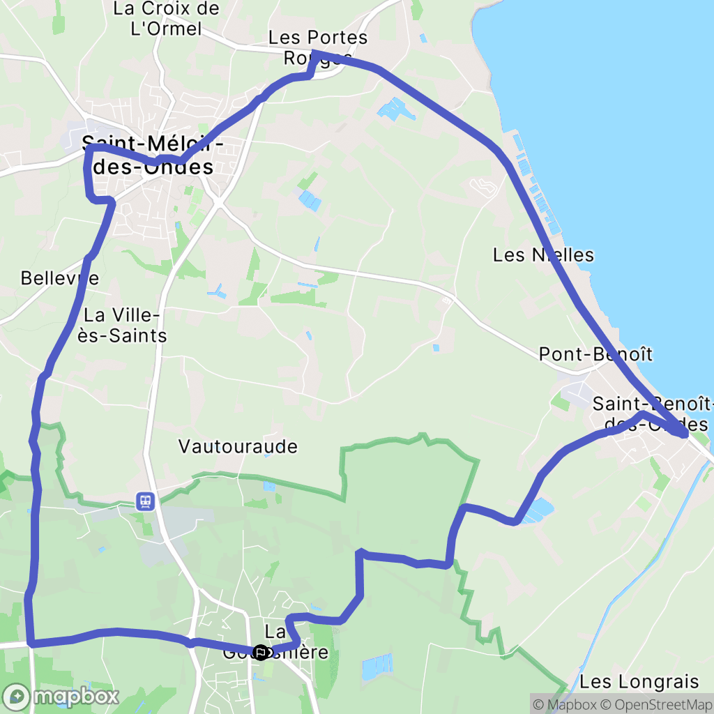 La Gouesnière : carte du parcours de randonnée - France