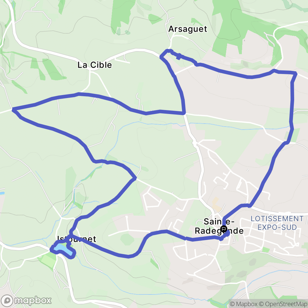 Sainte-Radegonde : carte du parcours de randonnée - France