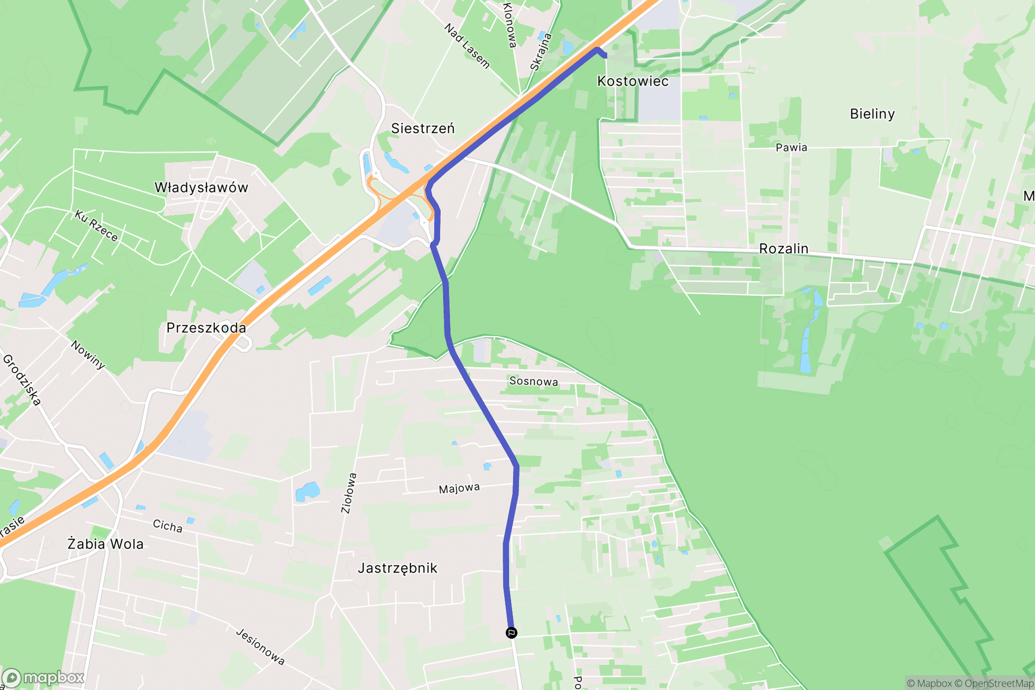 Żelechów: mapa trasy - Poland
