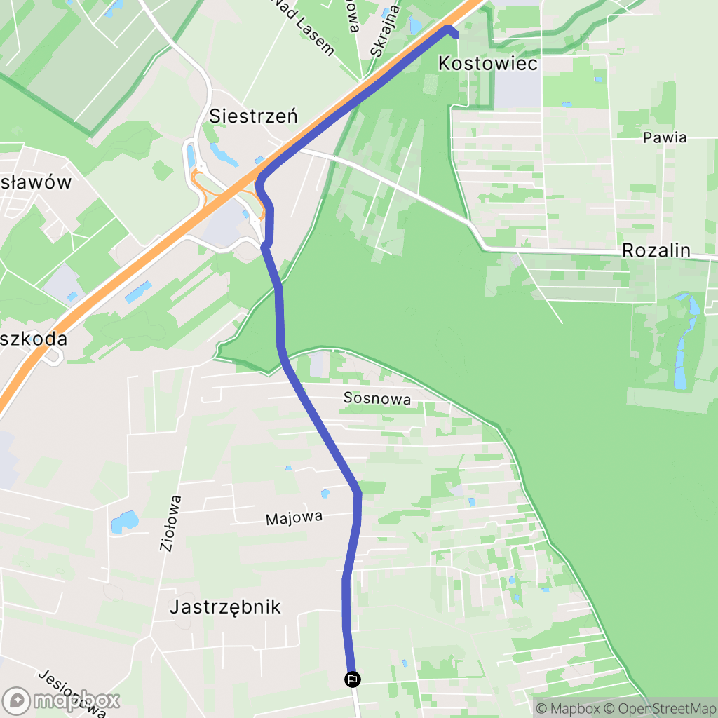 Żelechów: mapa trasy - Poland