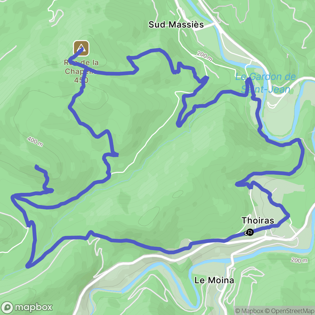 Thoiras : carte du parcours de randonnée - France