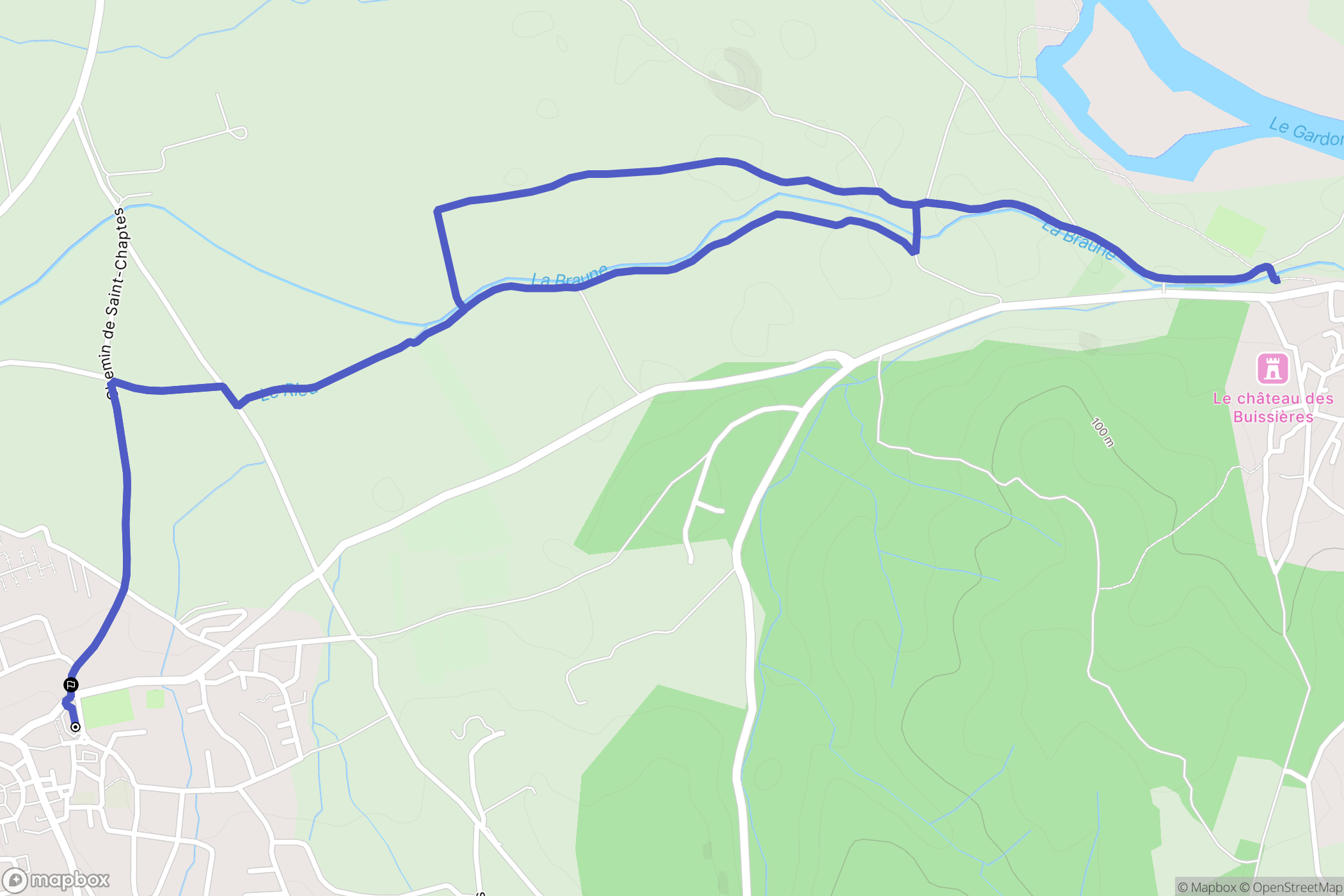 La Calmette : carte du parcours de randonnée - France