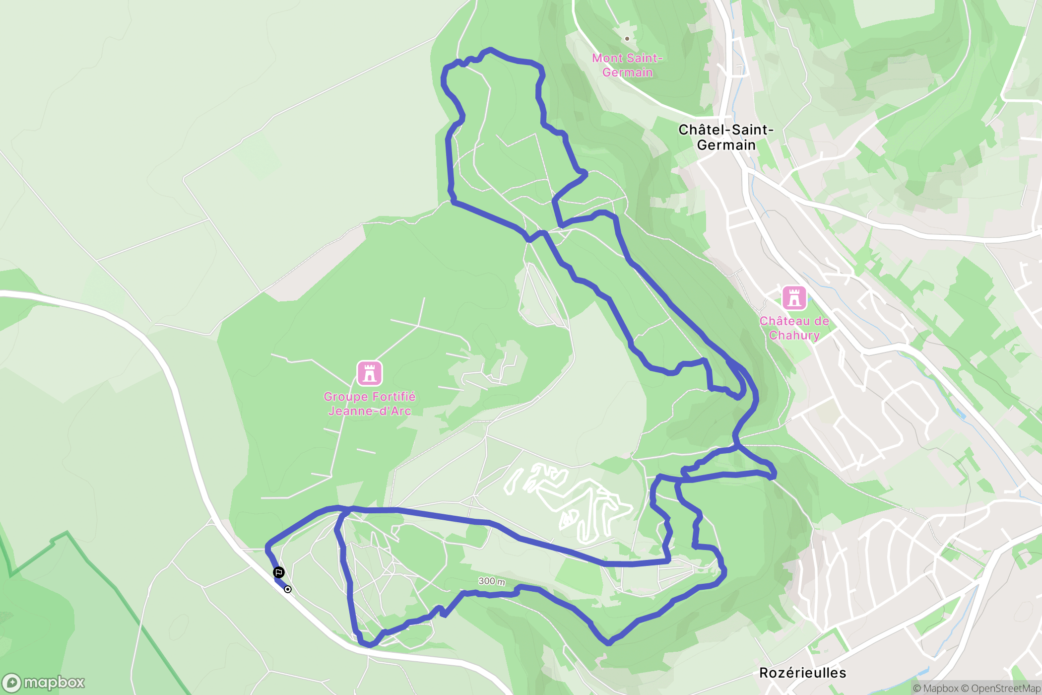 Rozérieulles : carte du parcours de randonnée - France