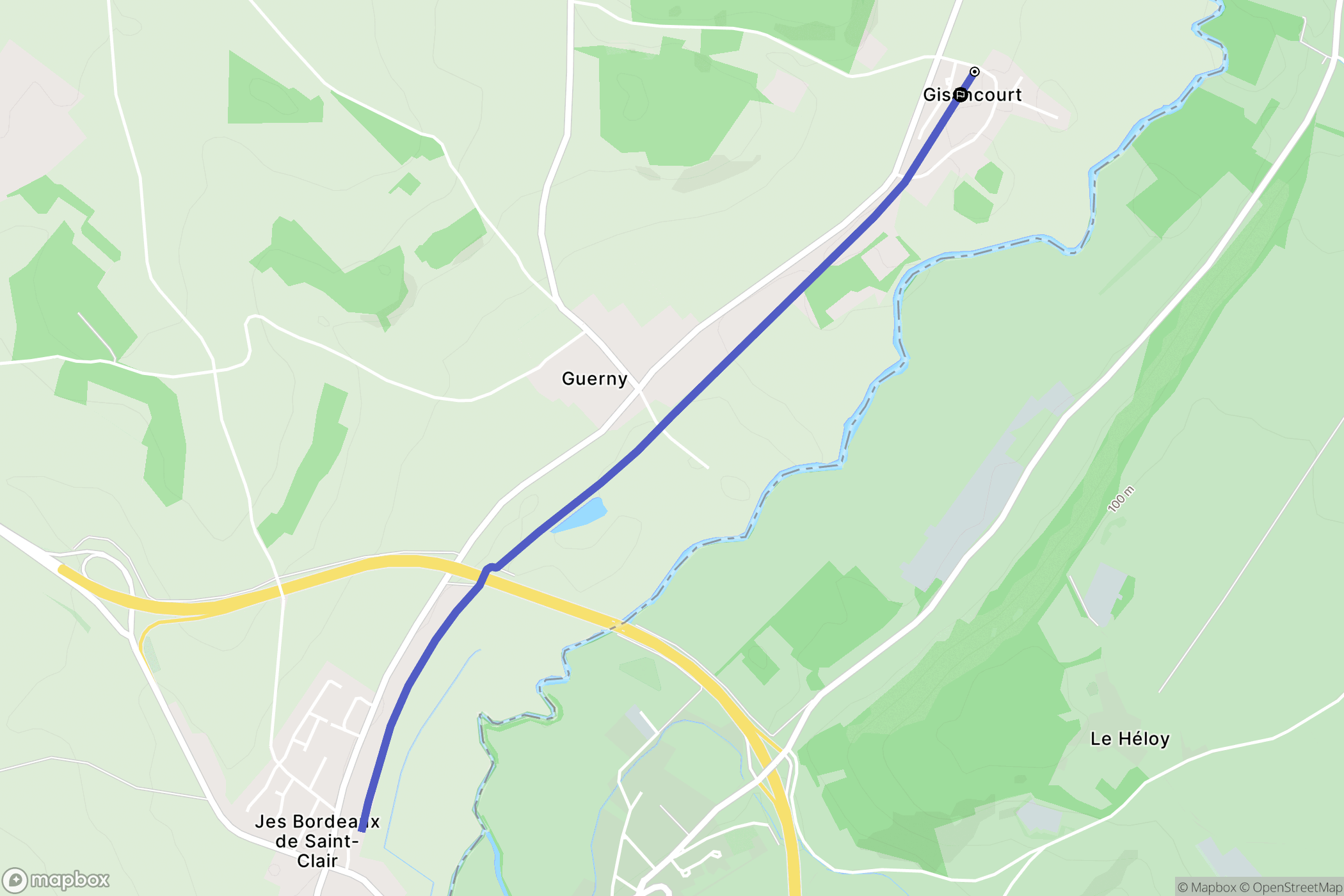 Guerny : carte du parcours de randonnée - France