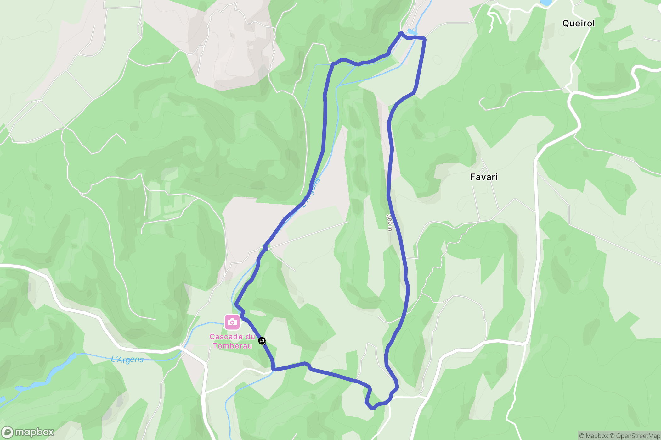 Bras : carte du parcours de randonnée - France
