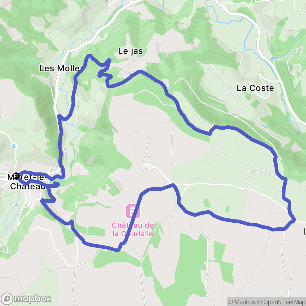 Muret-le-Château : carte du parcours de randonnée - France