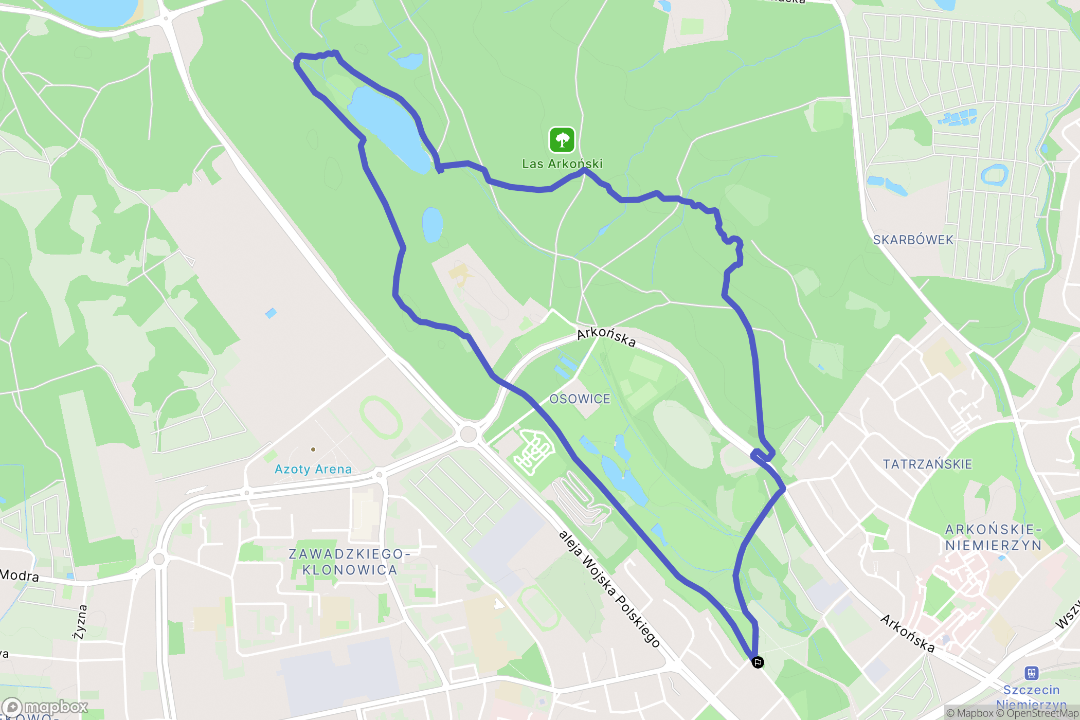 Szczecin: mapa trasy - Poland