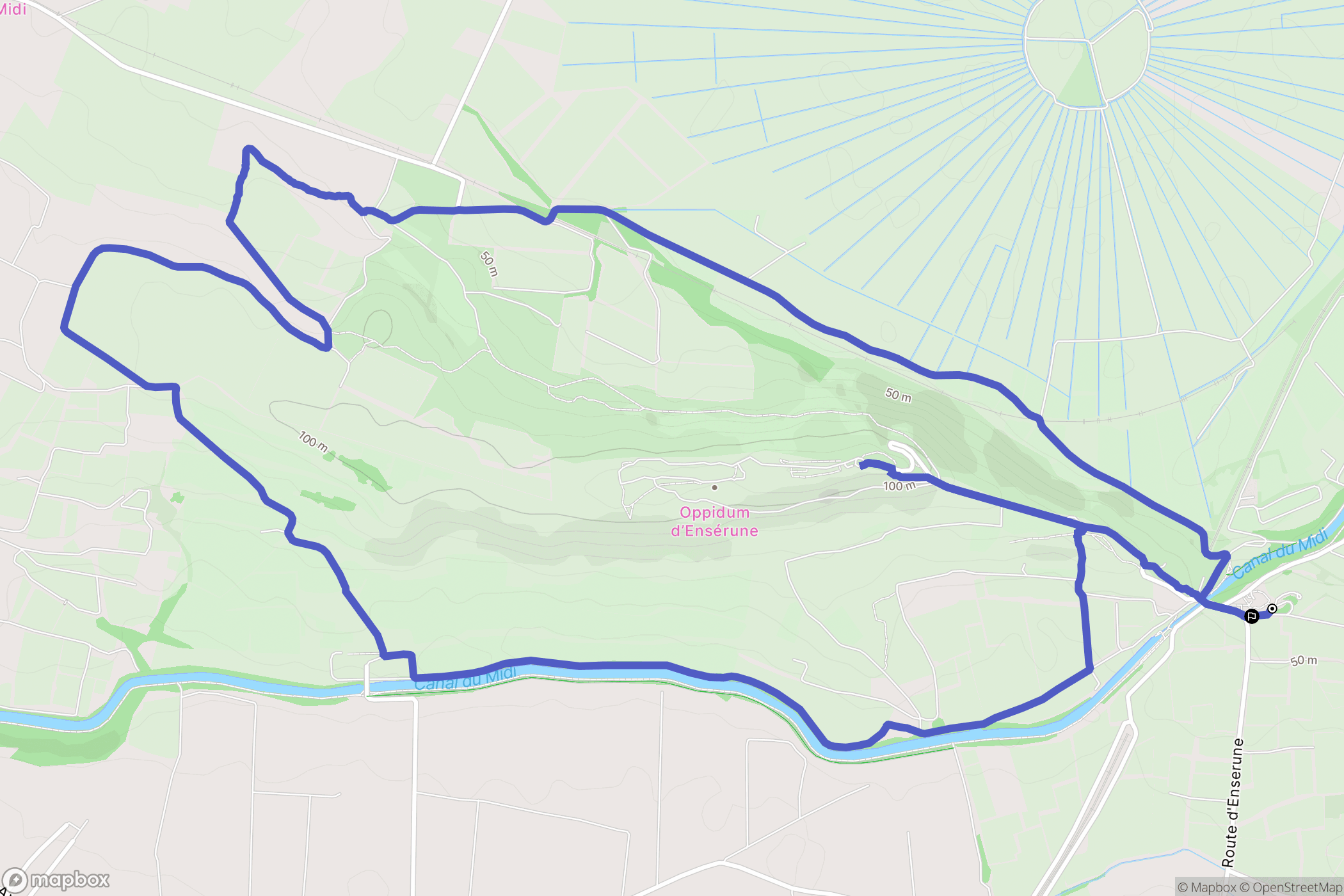 Colombiers : carte du parcours de randonnée - France