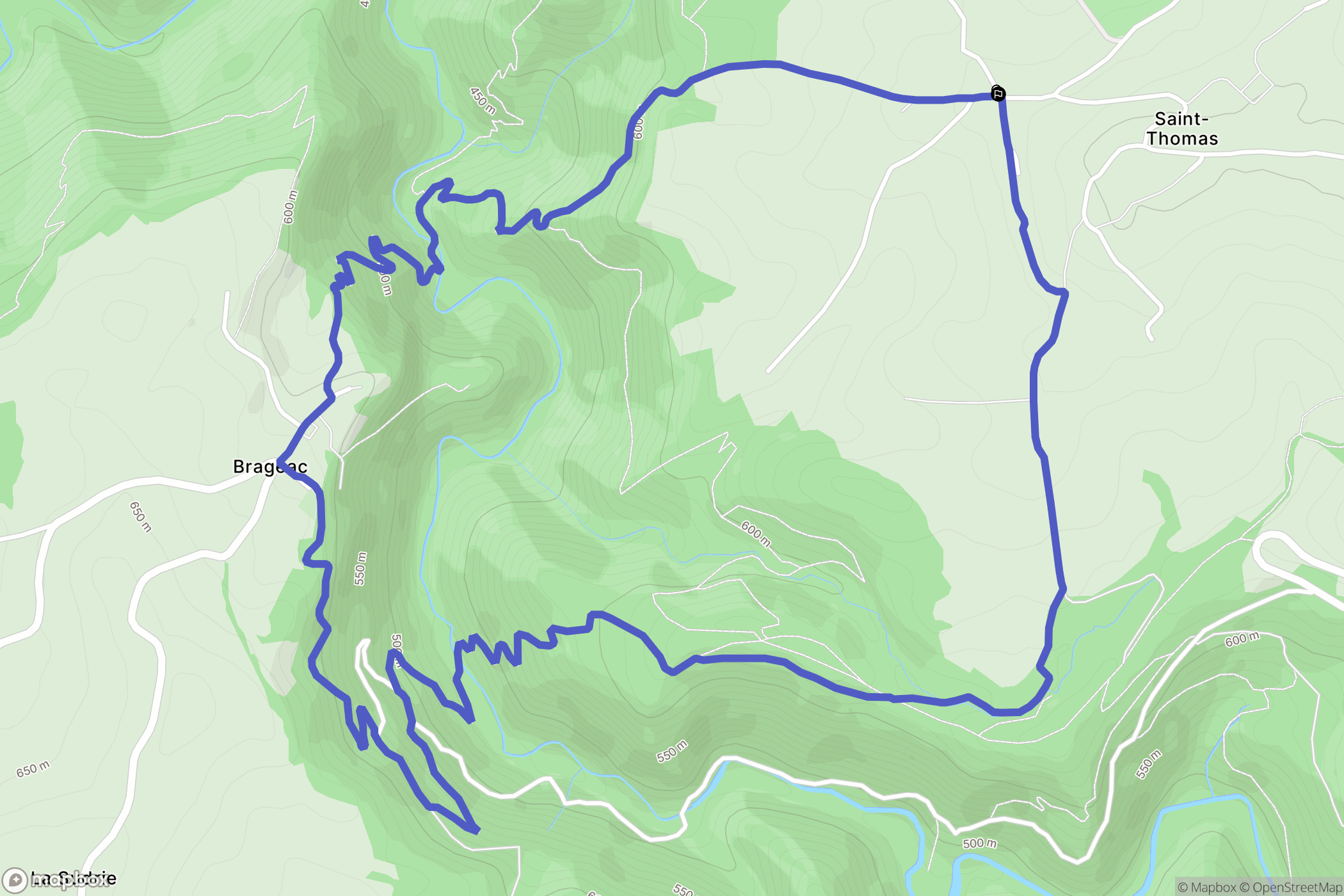 Mauriac : carte du parcours de randonnée - France