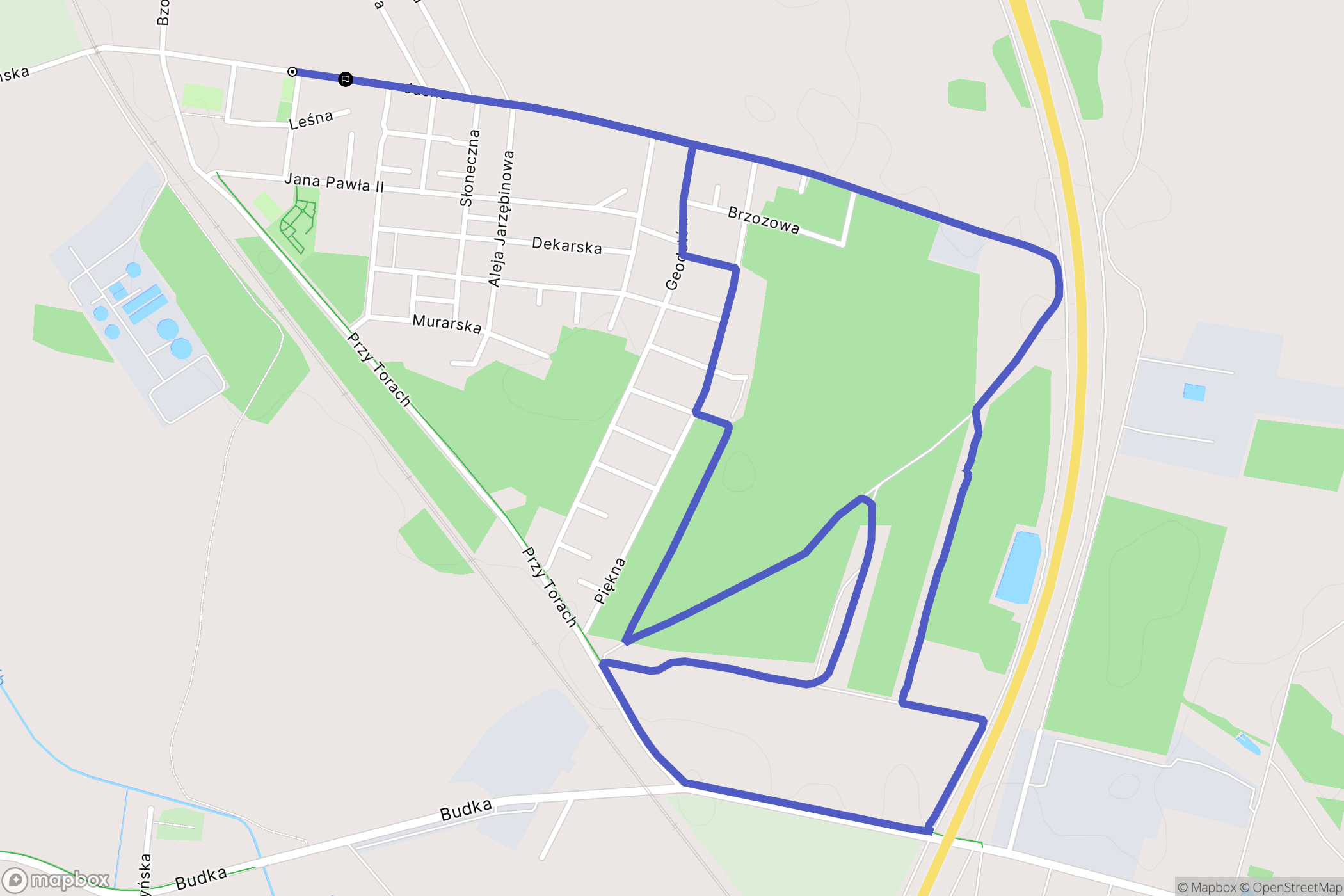 Baranów: mapa trasy - Poland