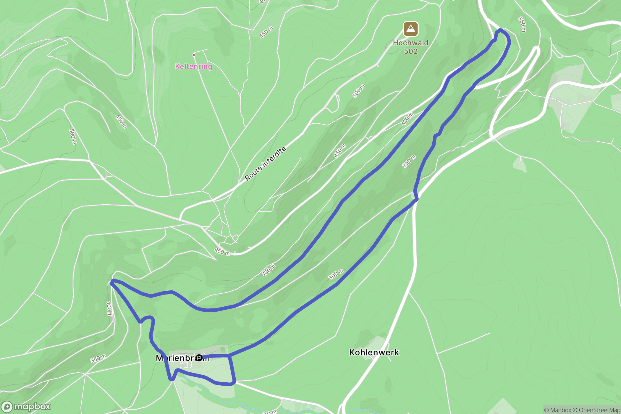 Lobsann : carte du parcours de randonnée - France