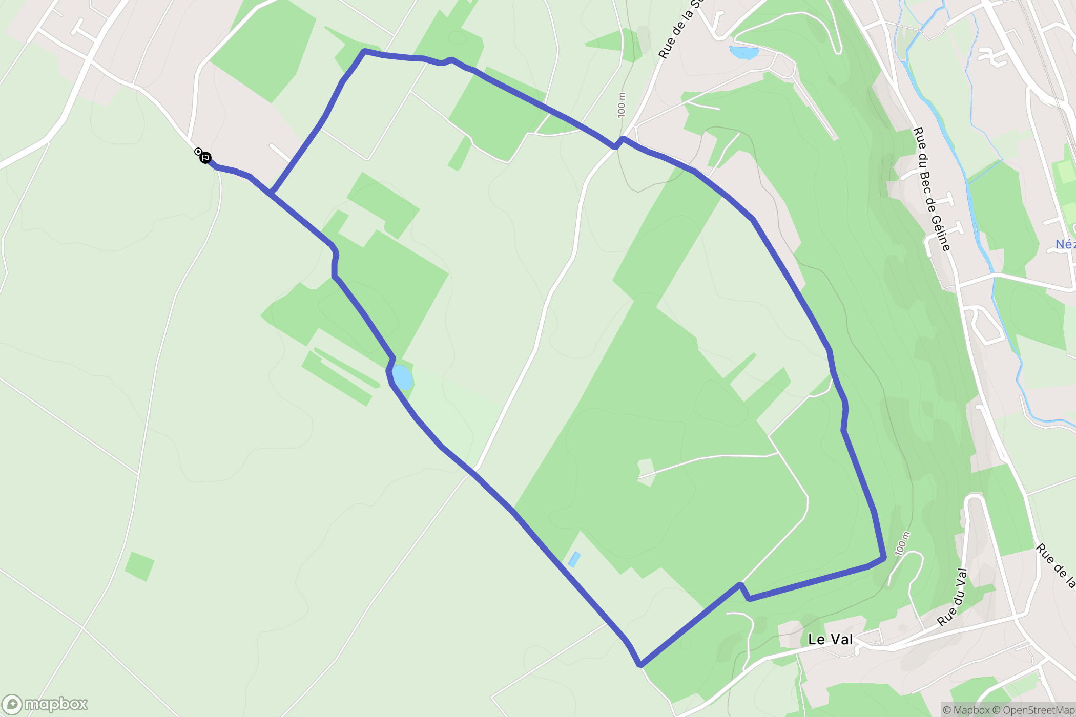 Épône : carte du parcours de randonnée - France