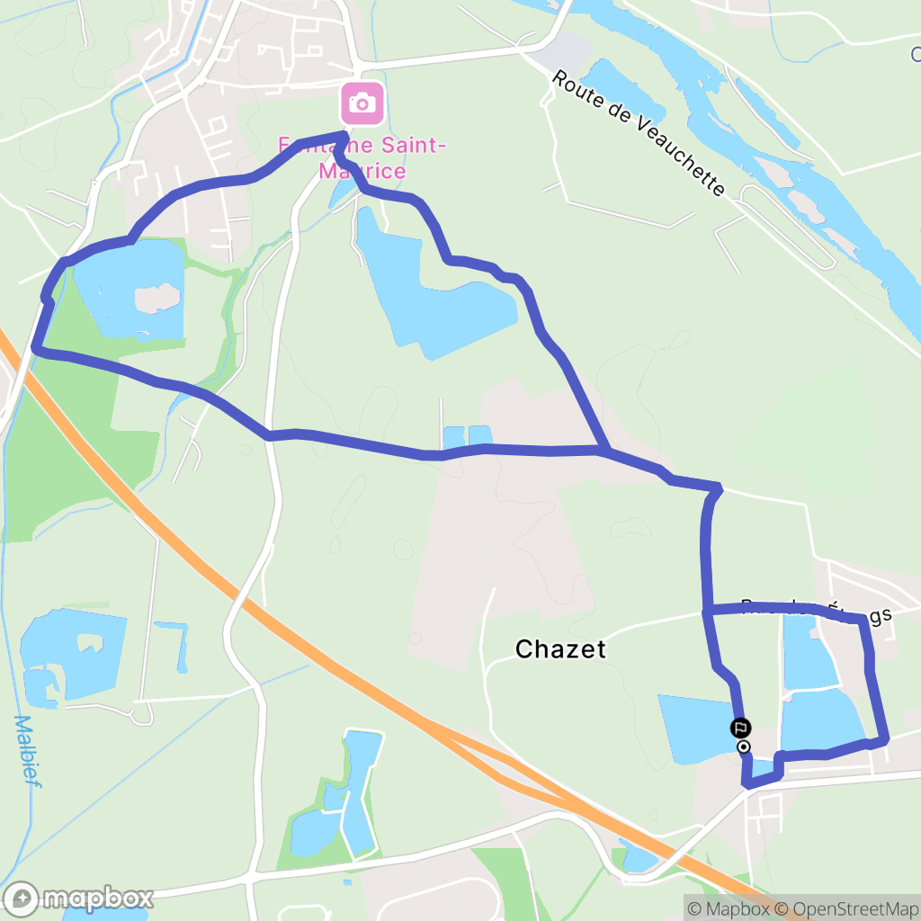 Veauchette : carte du parcours de randonnée - France