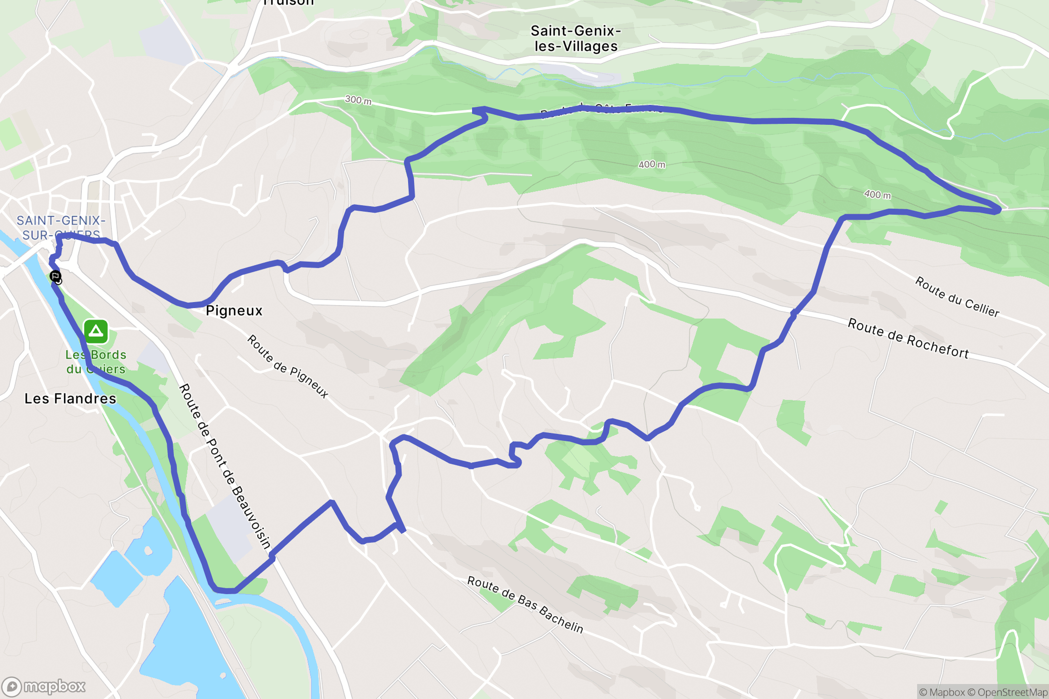 Saint-Genix-les-Villages : carte du parcours de randonnée - France