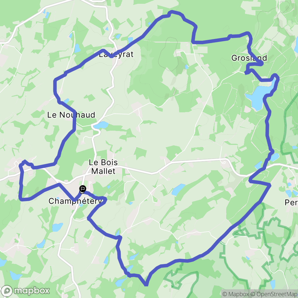 Champnétery : carte du parcours de randonnée - France