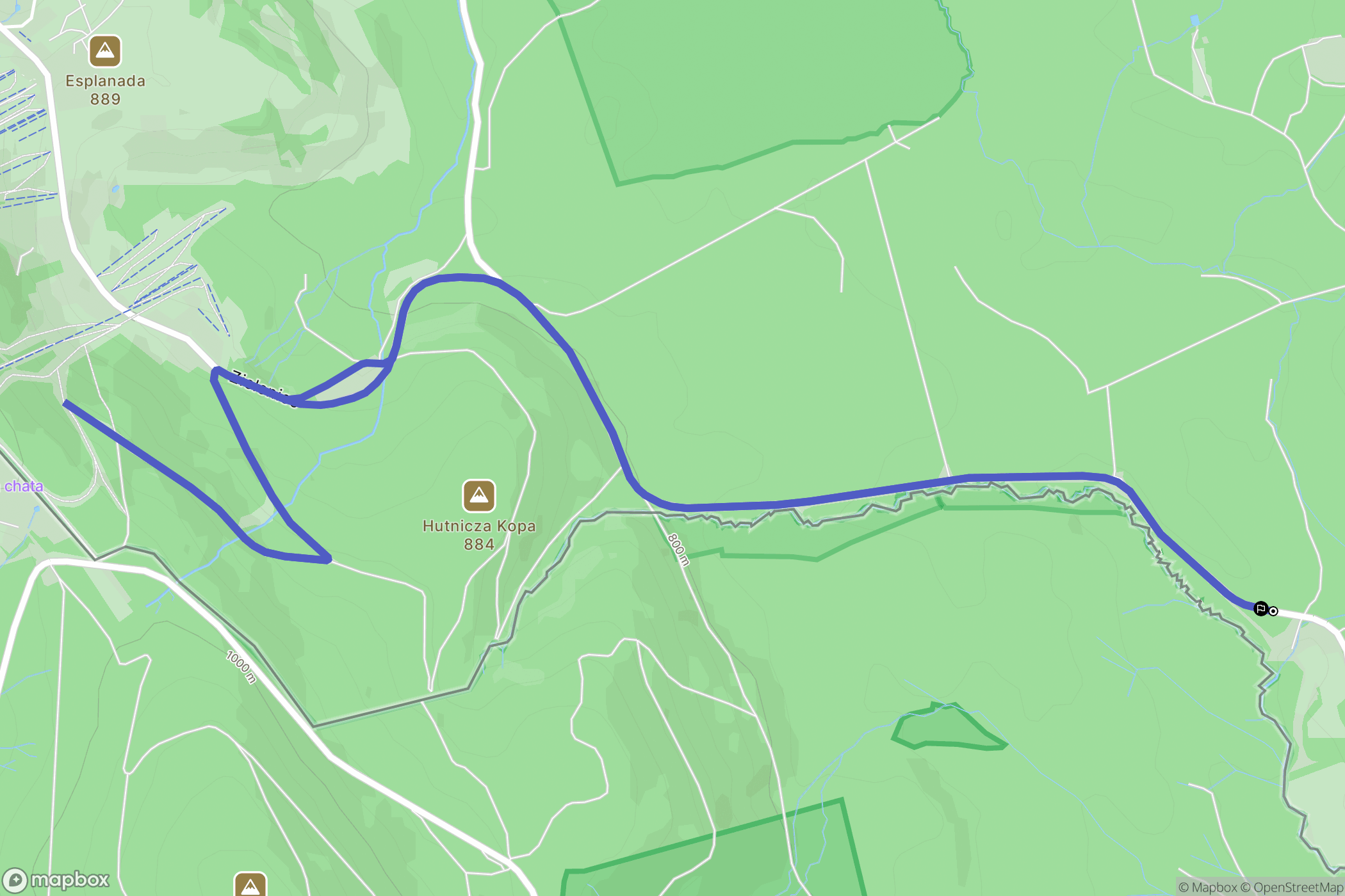 Szczytna: mapa trasy - Poland